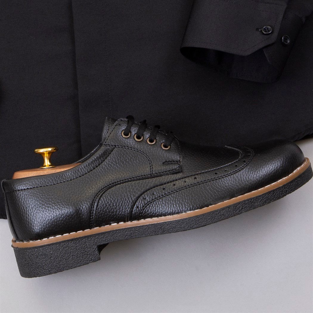 Füme Kumaş Pantolon Gömlek Ayakkabı Kombin