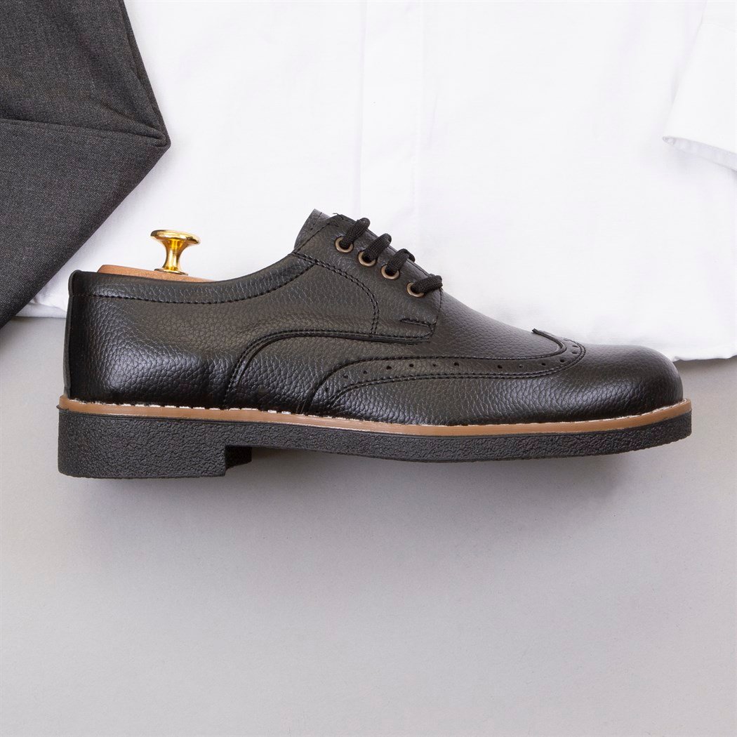 Füme Kumaş Pantolon Gömlek Ayakkabı Kombin