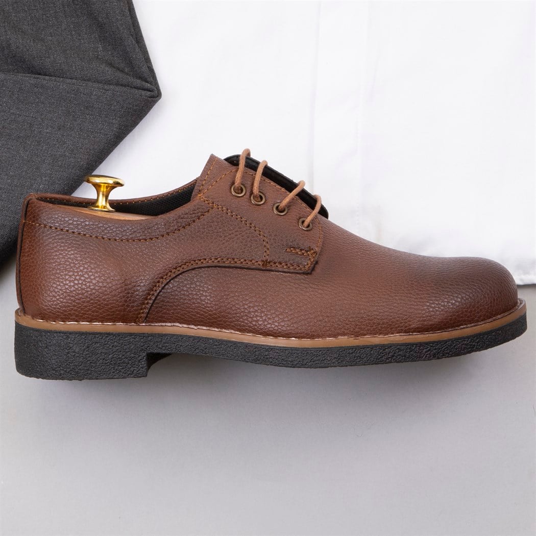 Füme Kumaş Pantolon Gömlek Ayakkabı Kombin