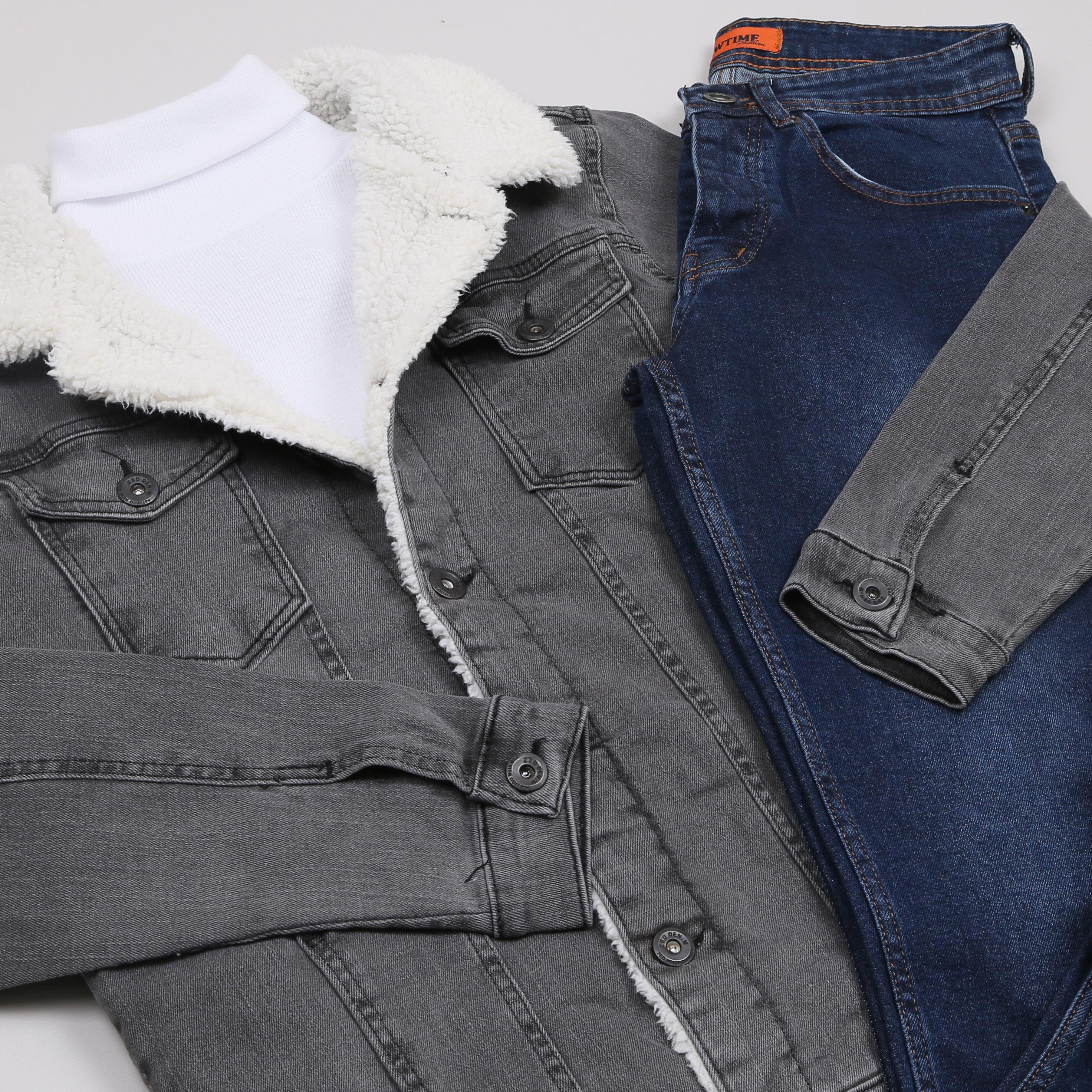 Füme Kürklü Kot Ceket Boğazlı Body Pantolon Bot Kombin