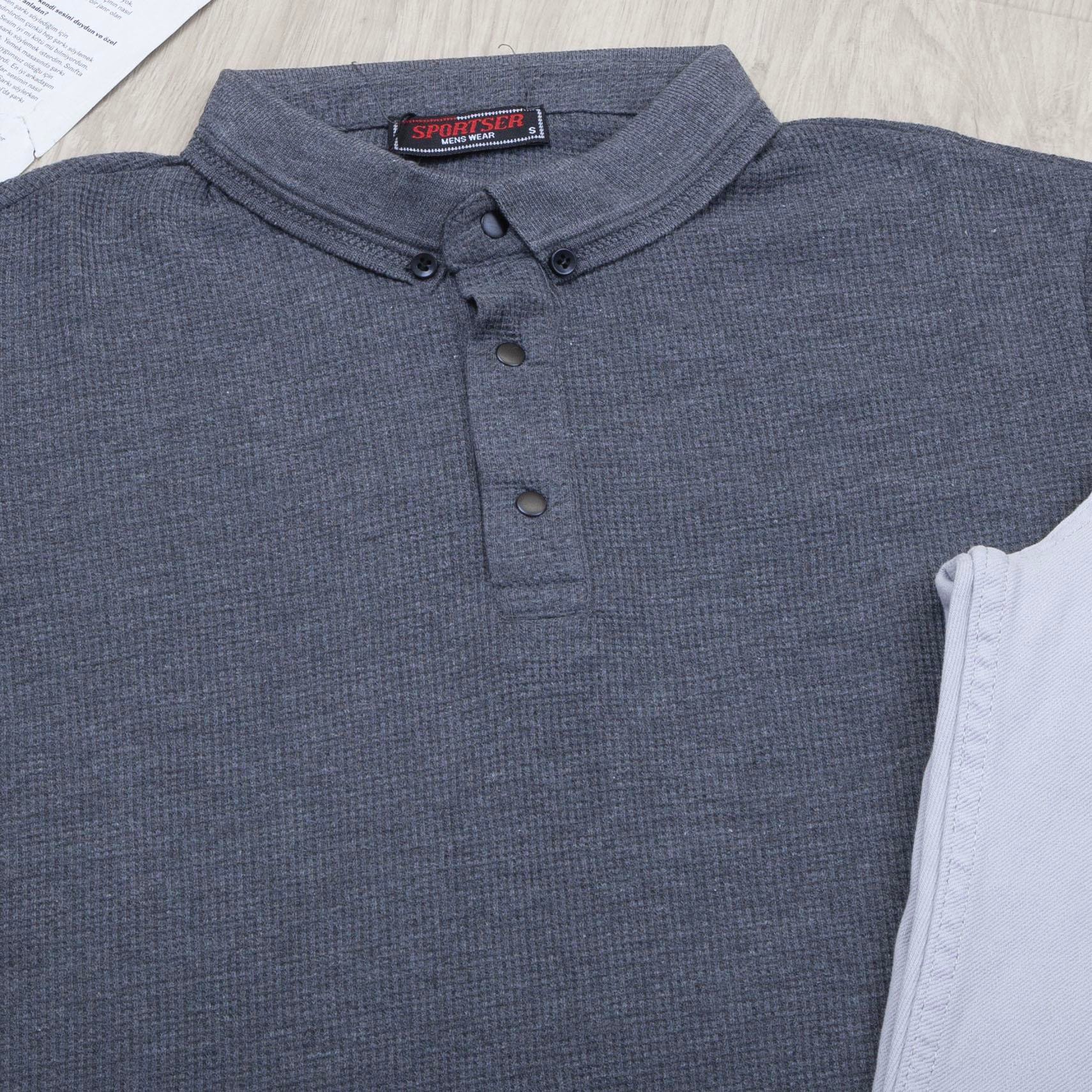 Füme Polo Yaka Tişört Pantolon Ayakkabı Kombin