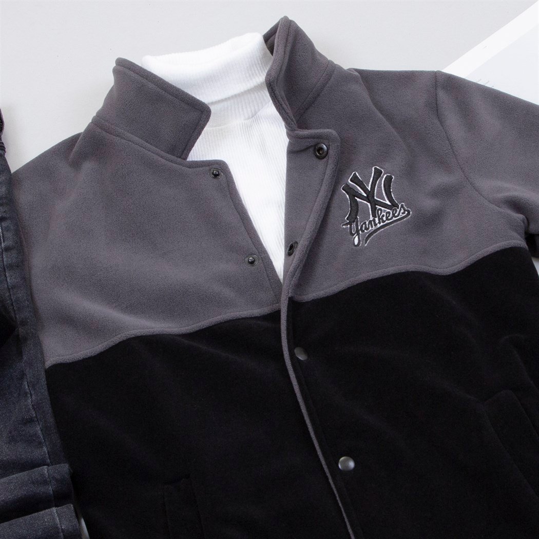 Füme Siyah Polar Kolej Ceket Boğazlı Kazak Pantolon Ayakkabı Kombin