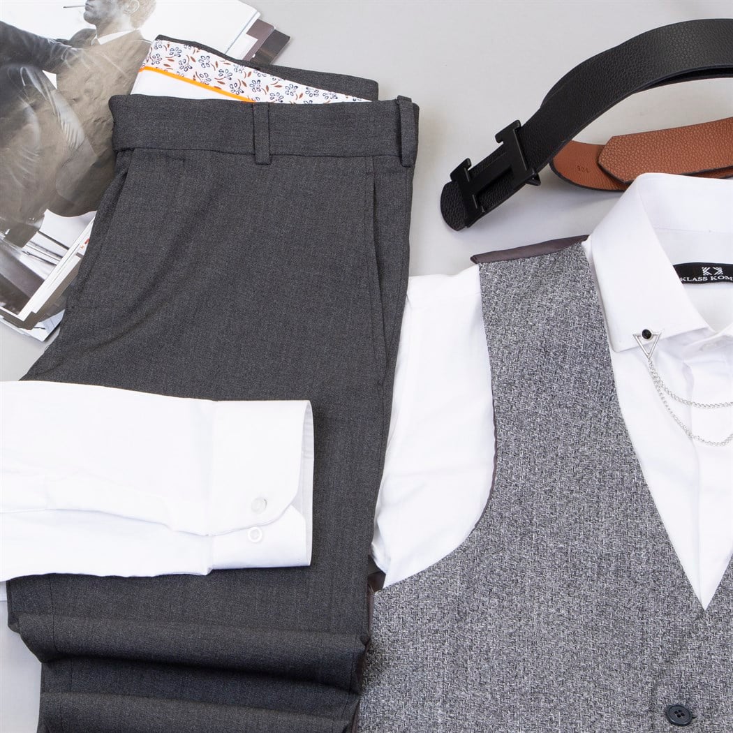 Füme Takım Elbise Kombin