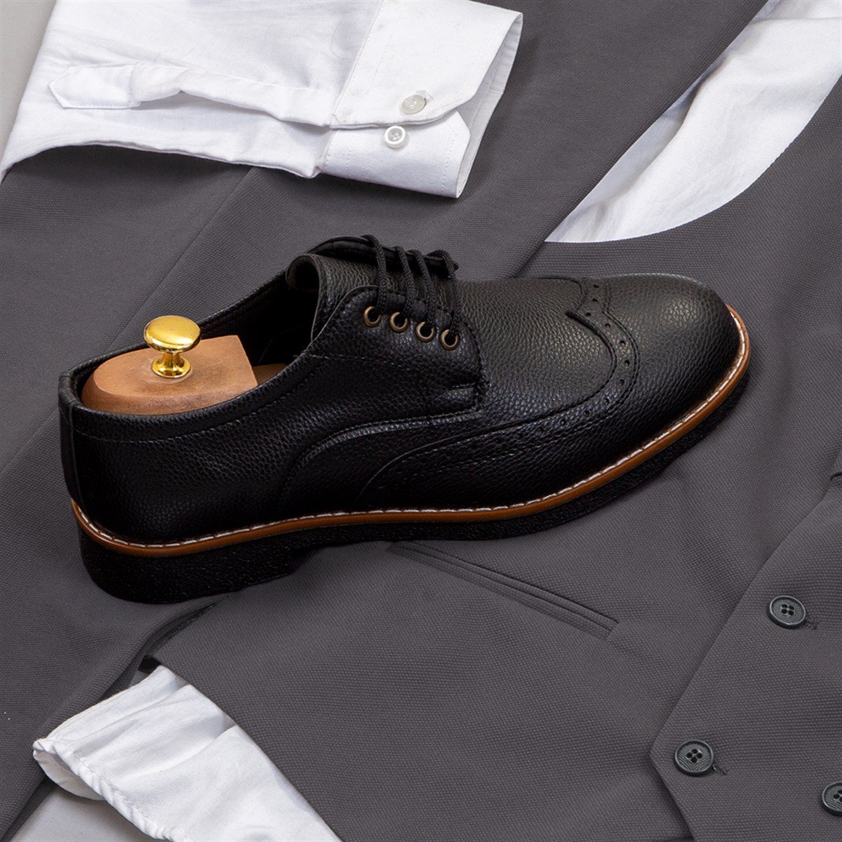 Füme Takım Elbise Kombini