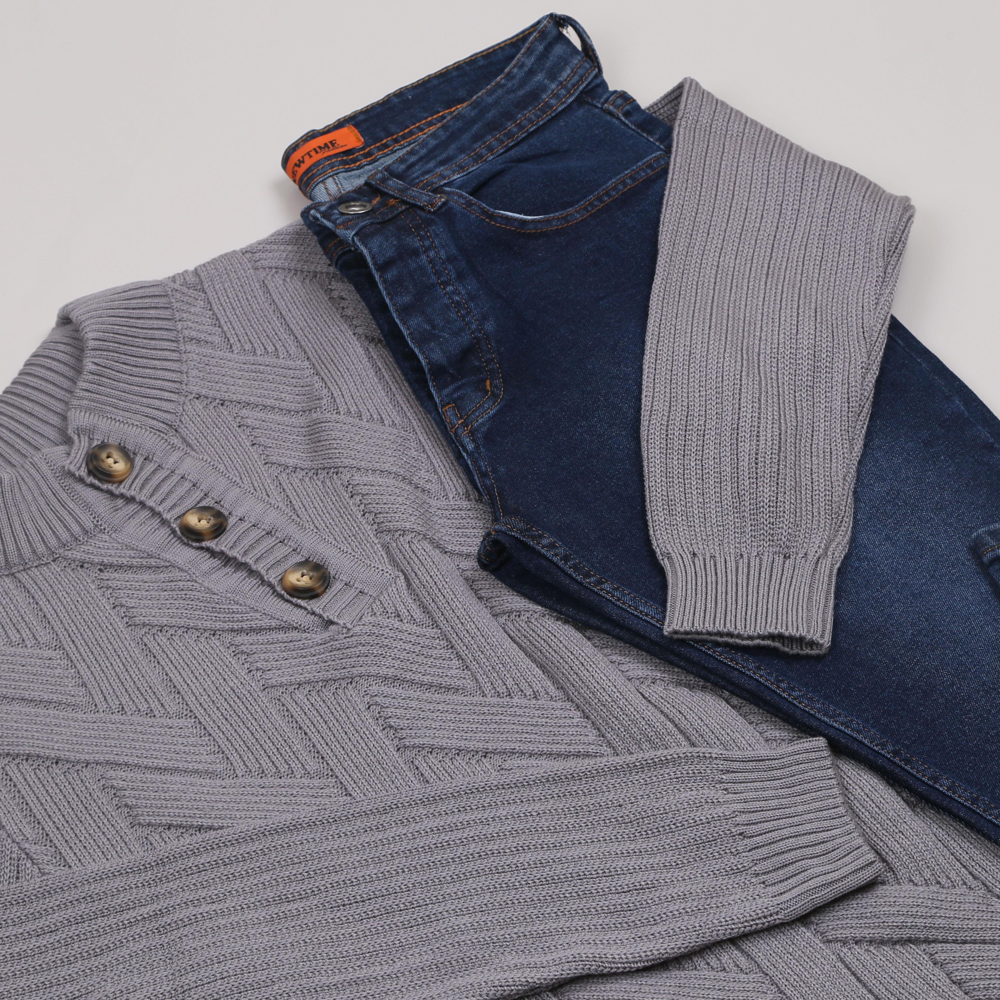 Füme Triko Kazak Kot Pantolon Ayakkabı Kombini