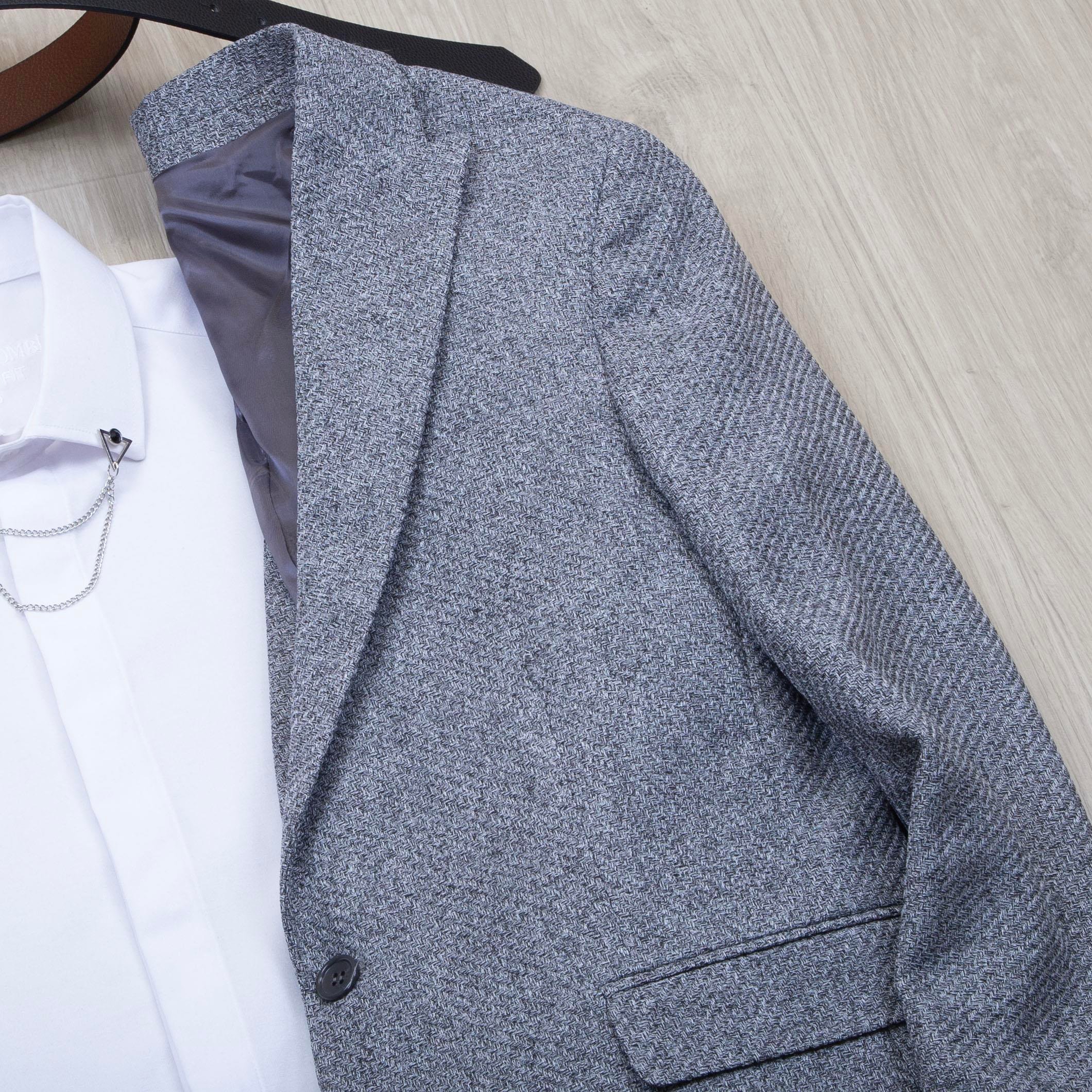 Gri Blazer Ceket Gömlek Pantolon Ayakkabı Kombin