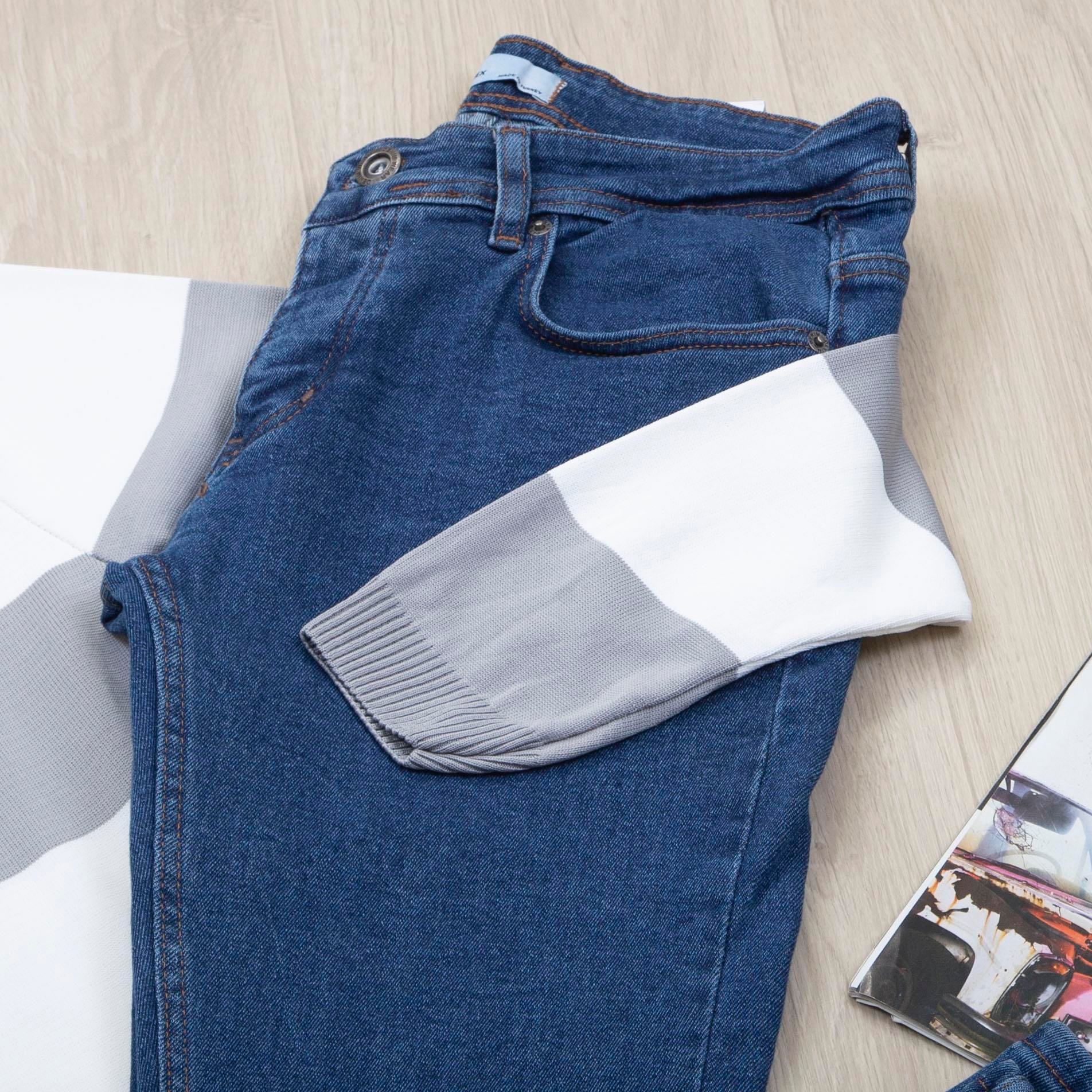 Gri Çizgili Kazak Pantolon Ayakkabı Kombin