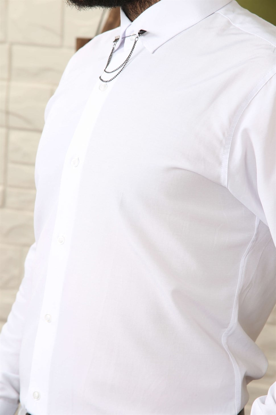 Gri Desenli Kumaş Pantolon Gömlek Ayakkabı Kombini