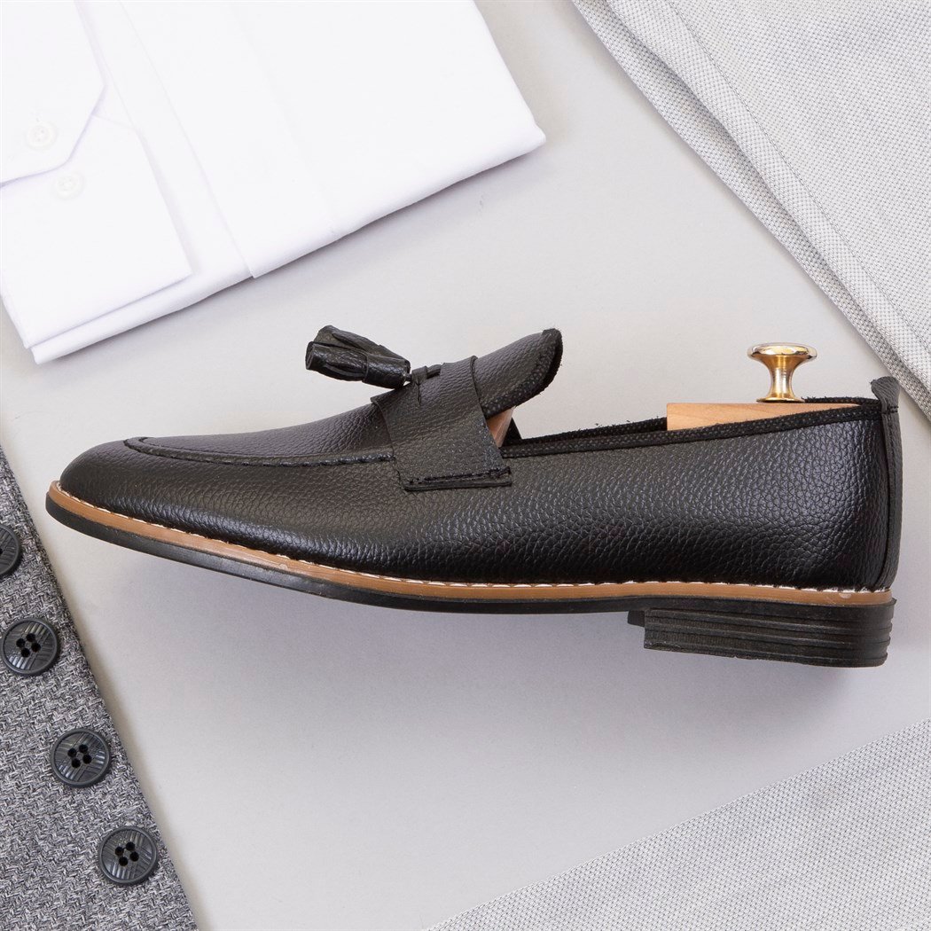 Gri Dik Yaka Ceket Gömlek Pantolon Ayakkabı