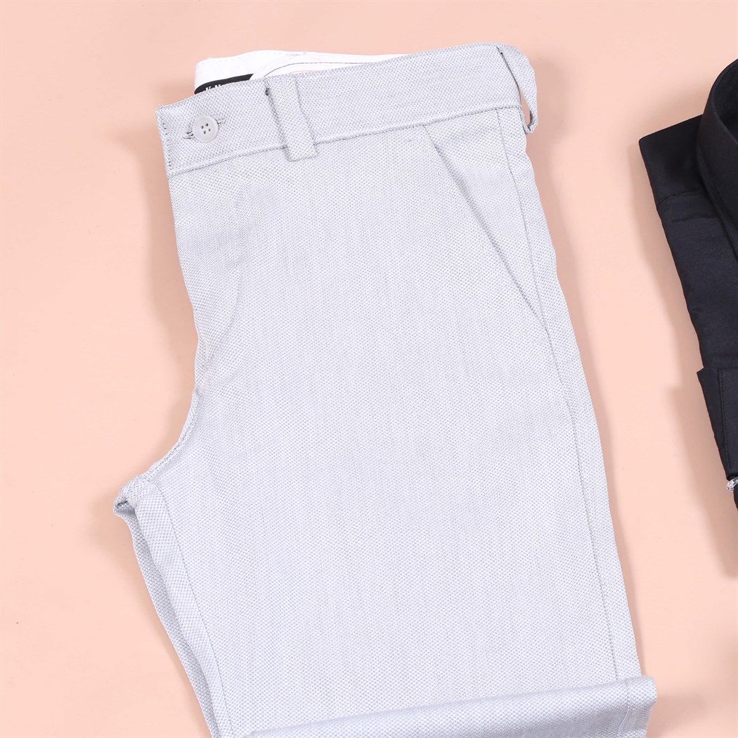 Gri Dik Yaka Takım Elbise