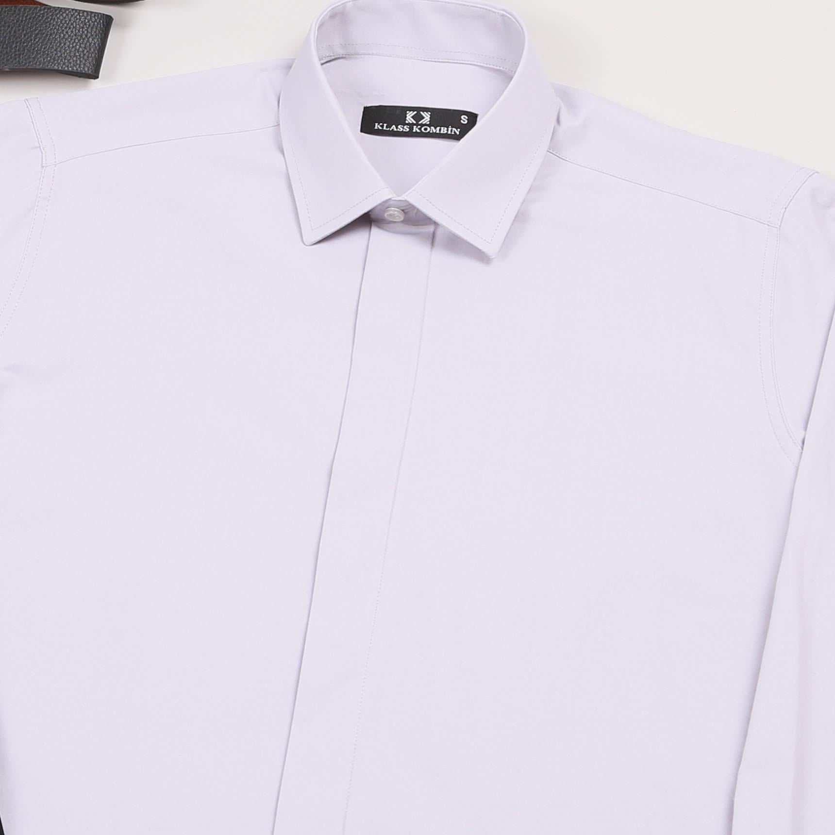 Gri Gömlek Lacivert Pantolon Ayakkabı Kombin