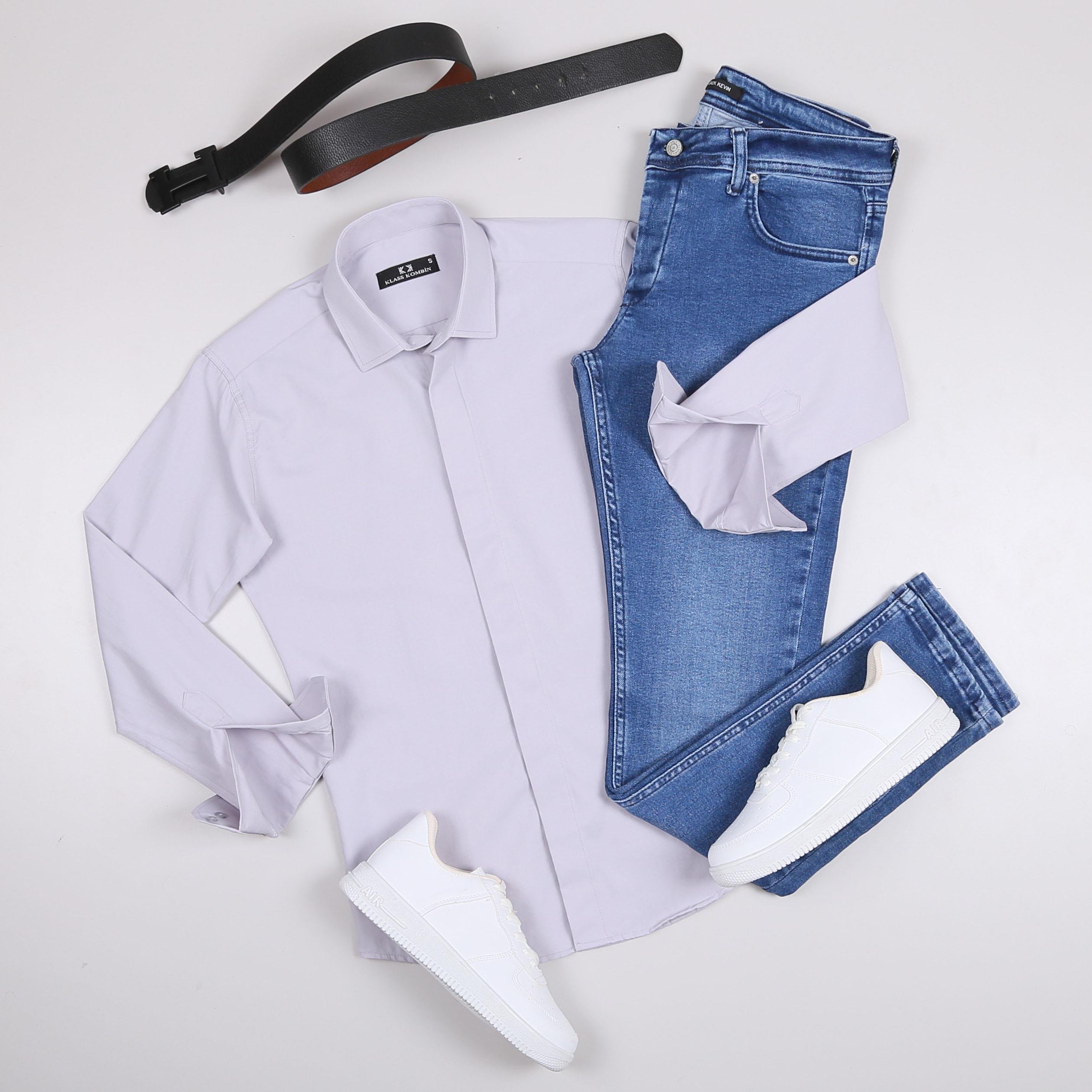 Gri Gömlek Pantolon Ayakkabı Kombin