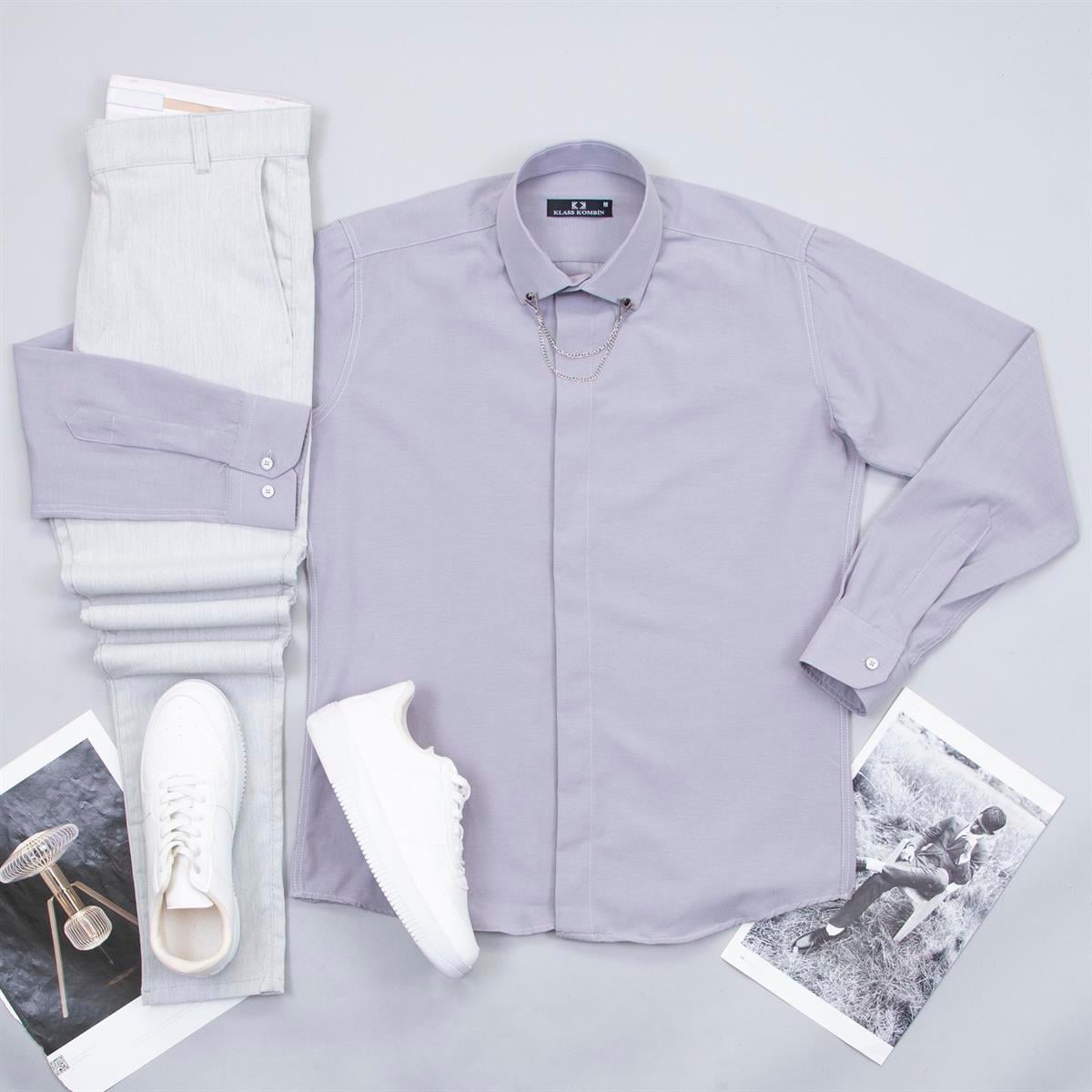 Gri Gömlek Pantolon Ayakkabı Kombin