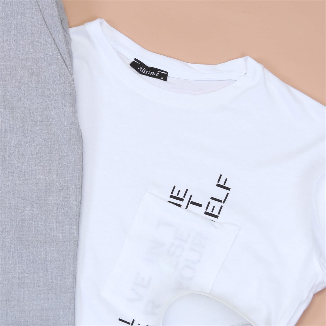 Gri Jagger Tshirt 3Bant Ayakkabı Kombini