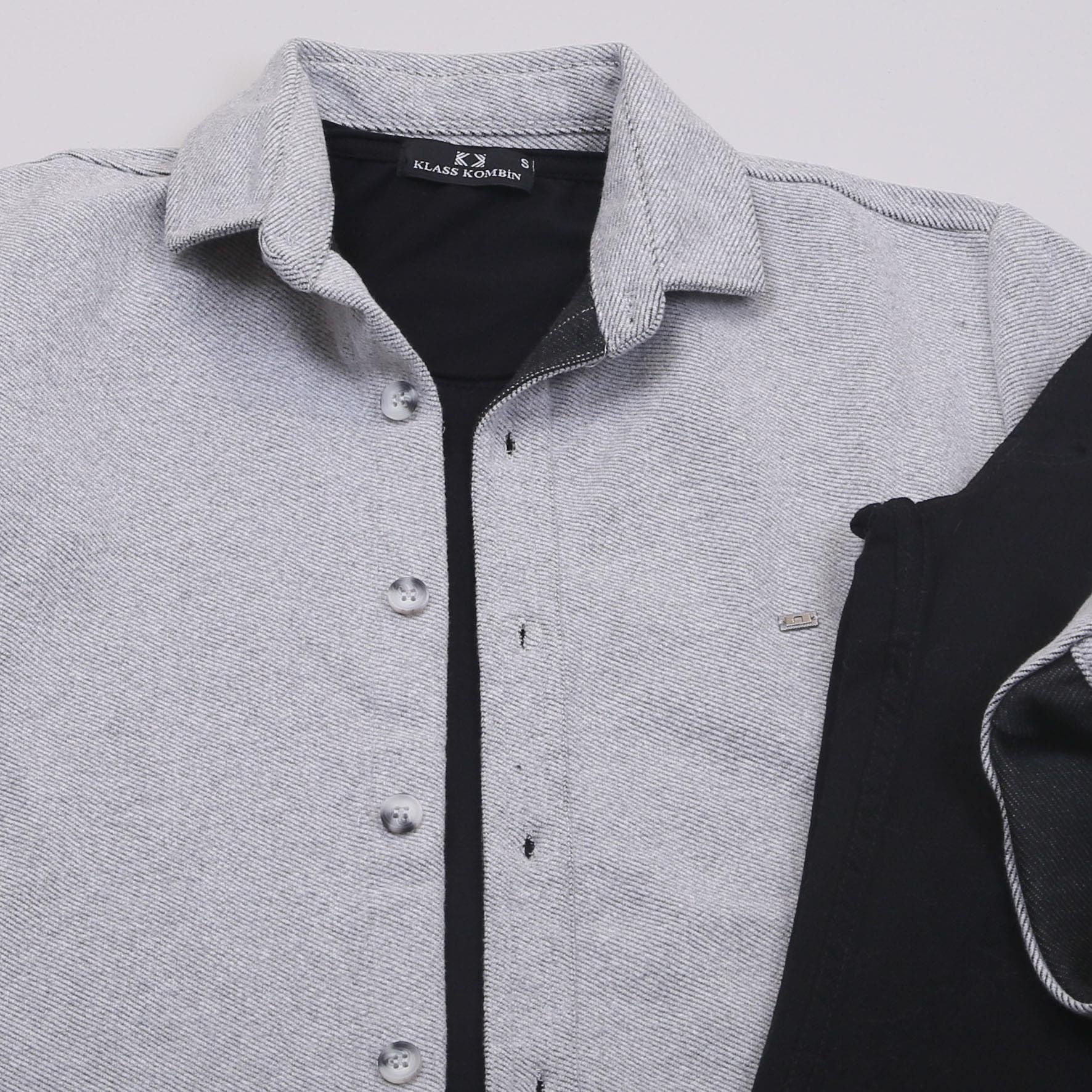 Gri Kaşe Gömlek Tişört Pantolon Ayakkabı Kombin