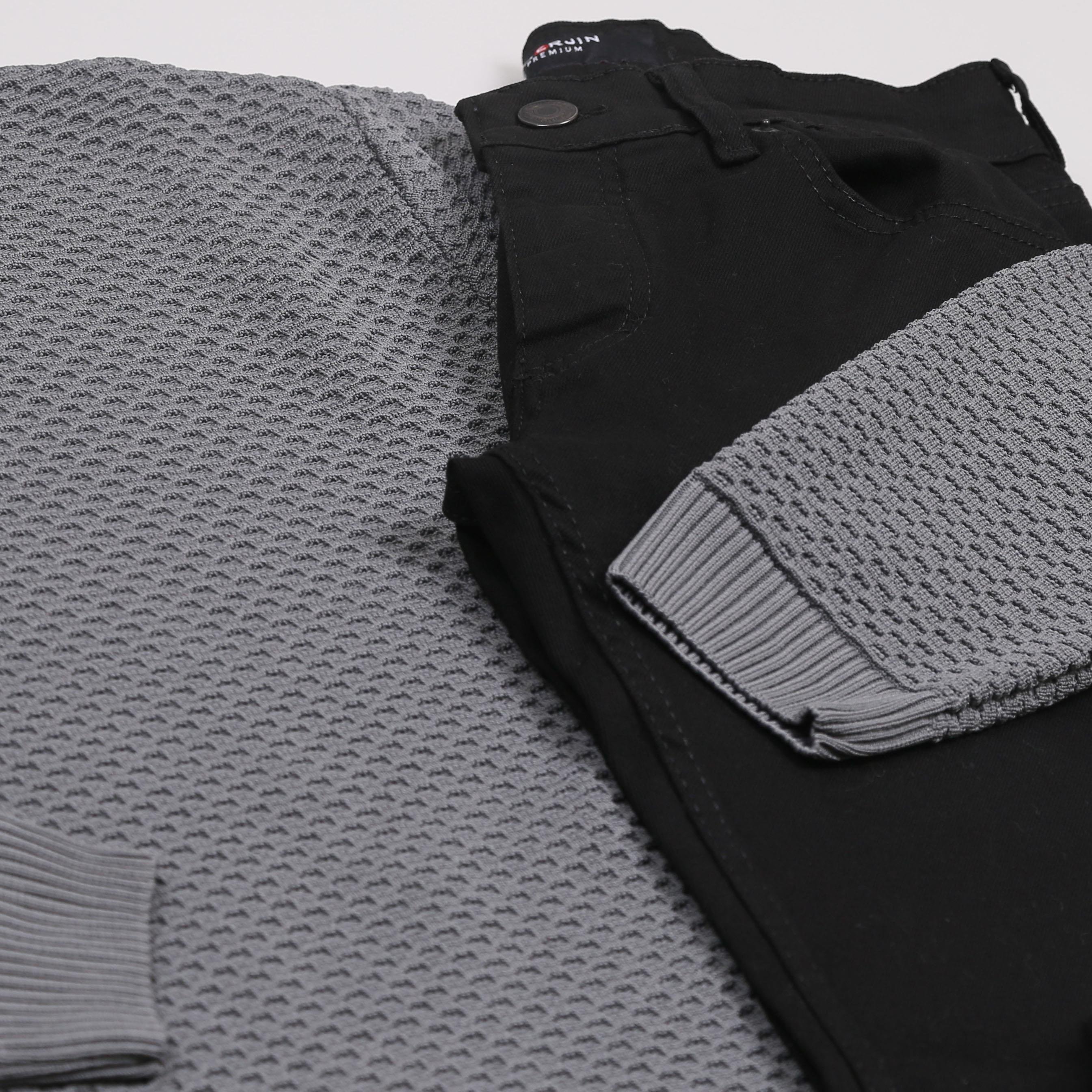 Gri Kazak Kot Pantolon Ayakkabı Kombini