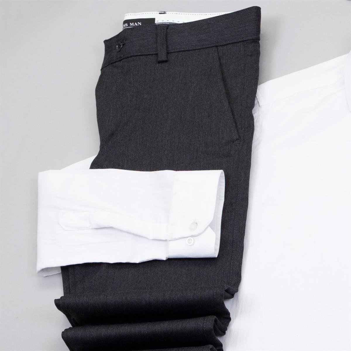 Gri Kırçıllı Blazer Ceket Gömlek Pantolon Ayakkabı Kombin