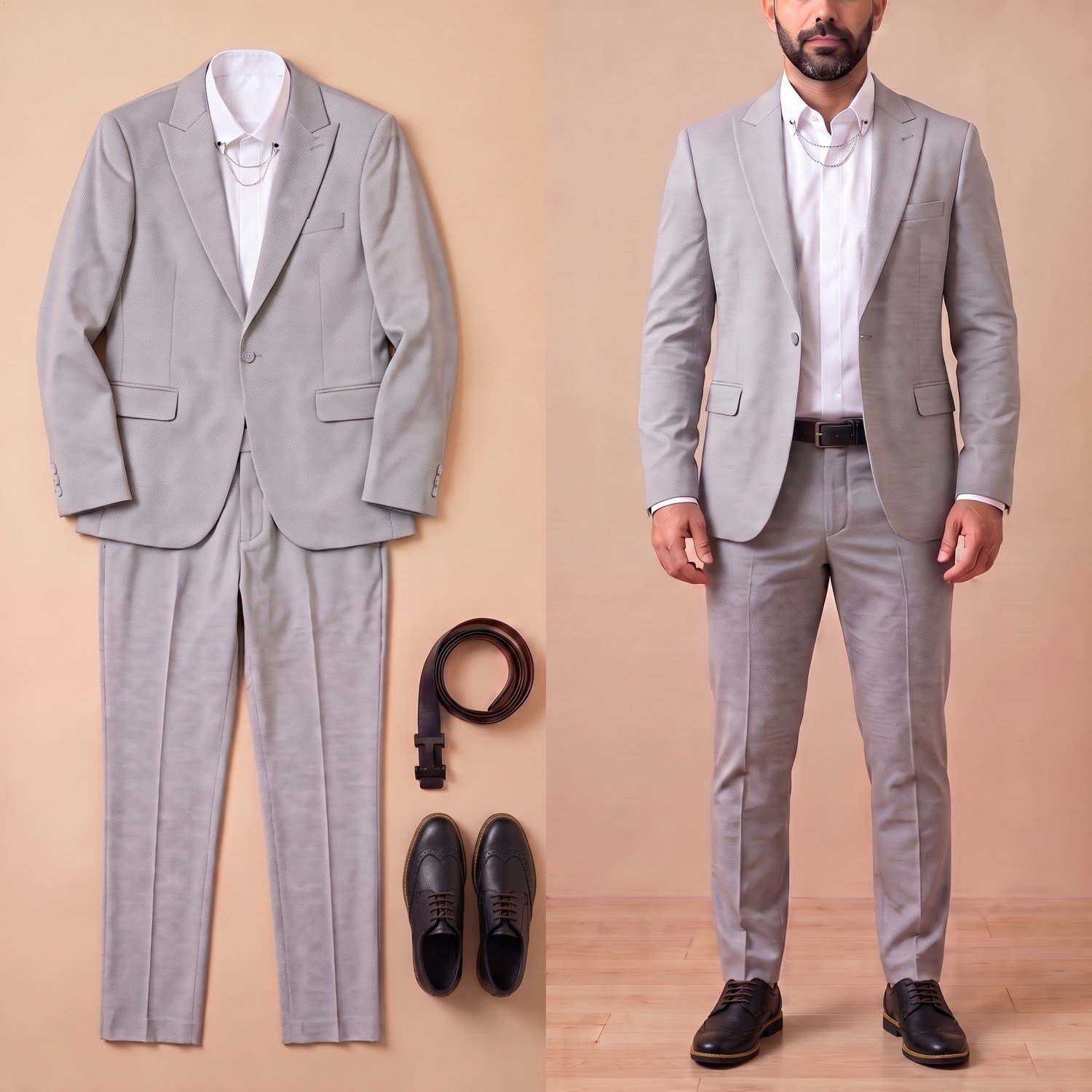 Gri Kırçıllı Blazer Ceket Kombini