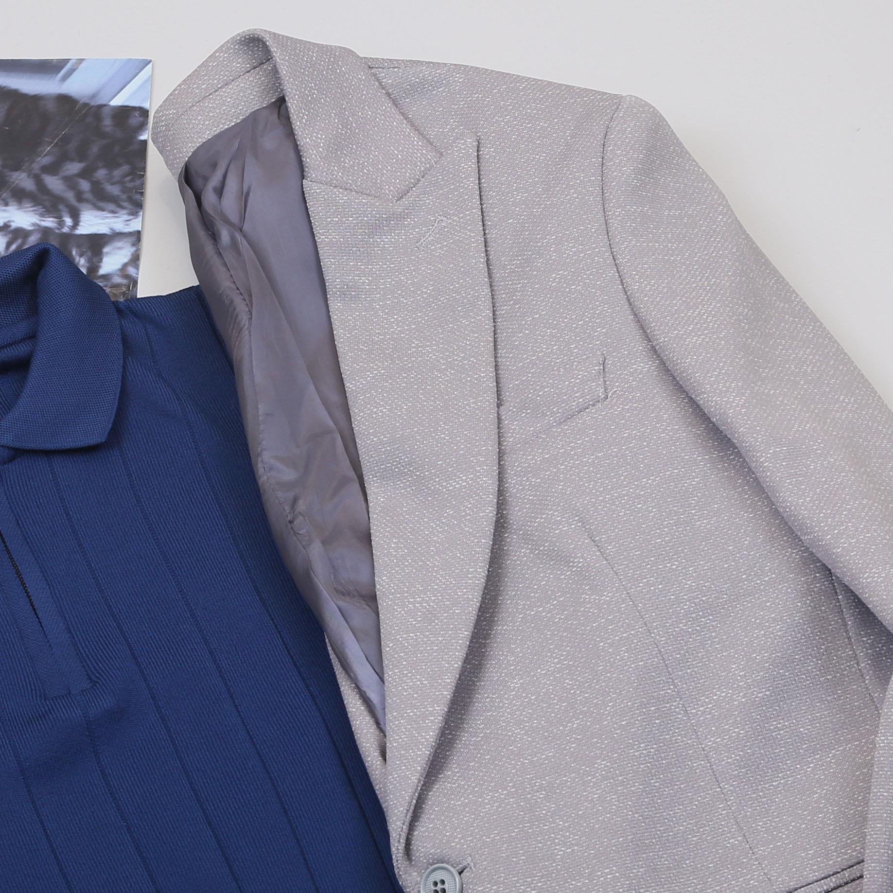 Gri Kırçıllı Blazer Ceket Triko Kazak Pantolon Ayakkabı Kombin