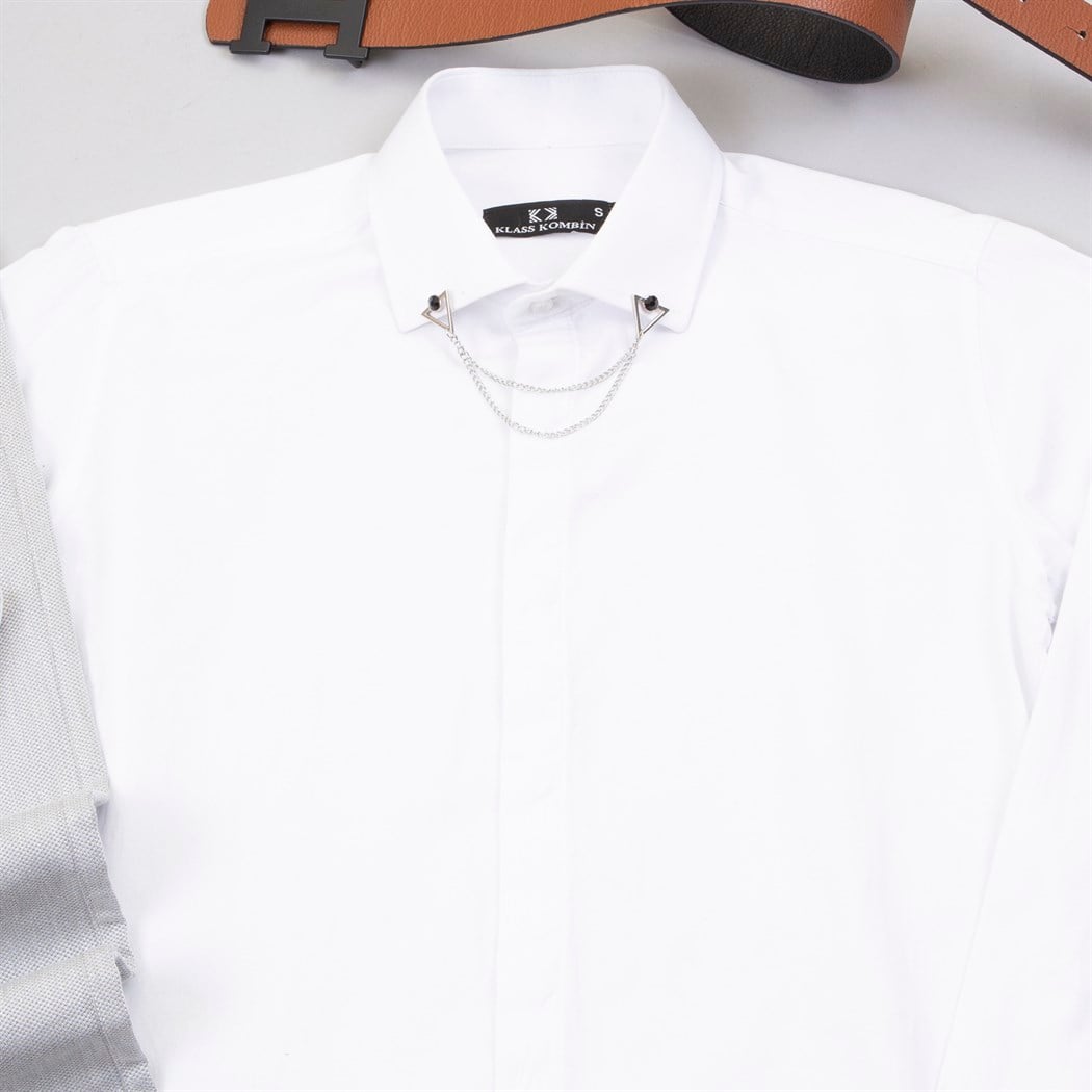 Gri Kumaş Pantolon Gömlek Ayakkabı Kombin