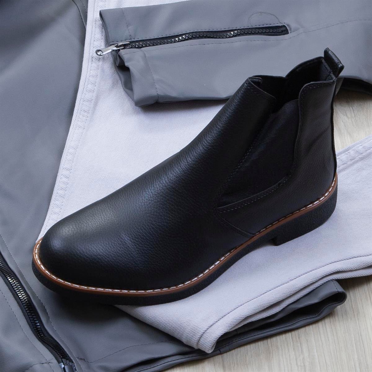 Gri Kürklü Deri Ceket Boğazlı Body Pantolon Ayakkabı Kombin