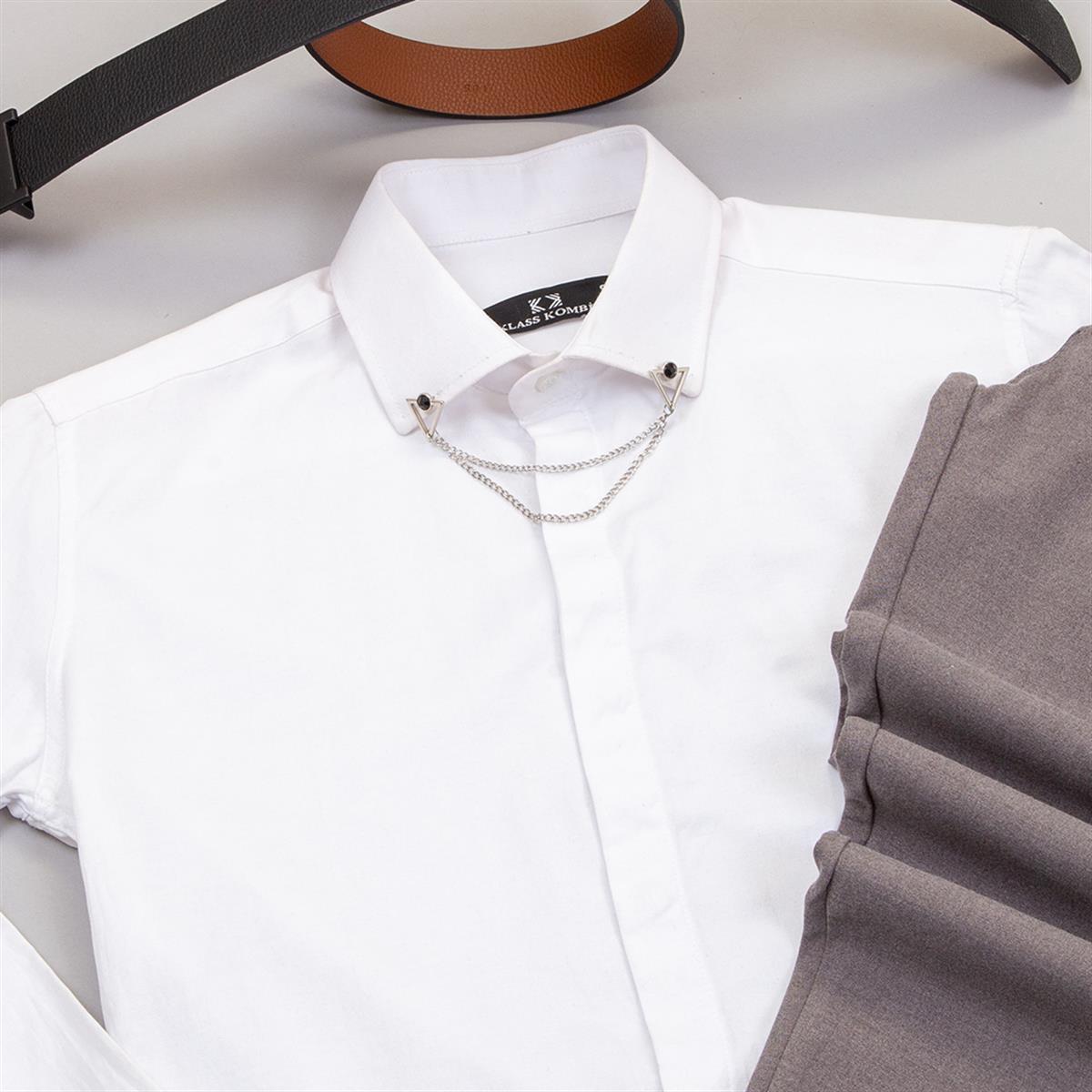 Gri Pantolon Beyaz Gömlek Ayakkabı Kombin