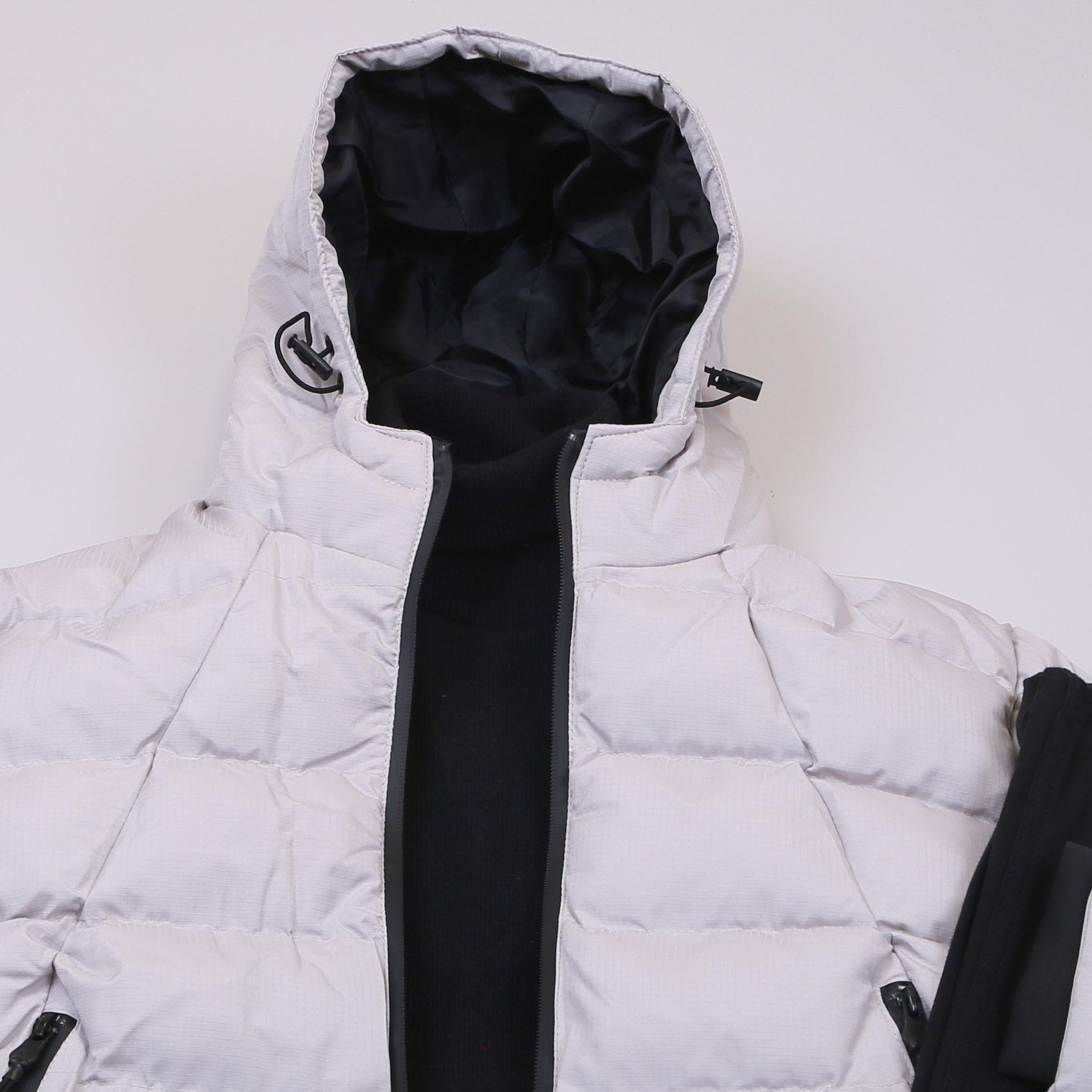 Gri Şişme Mont Boğazlı Body Pantolon Bot Kombin