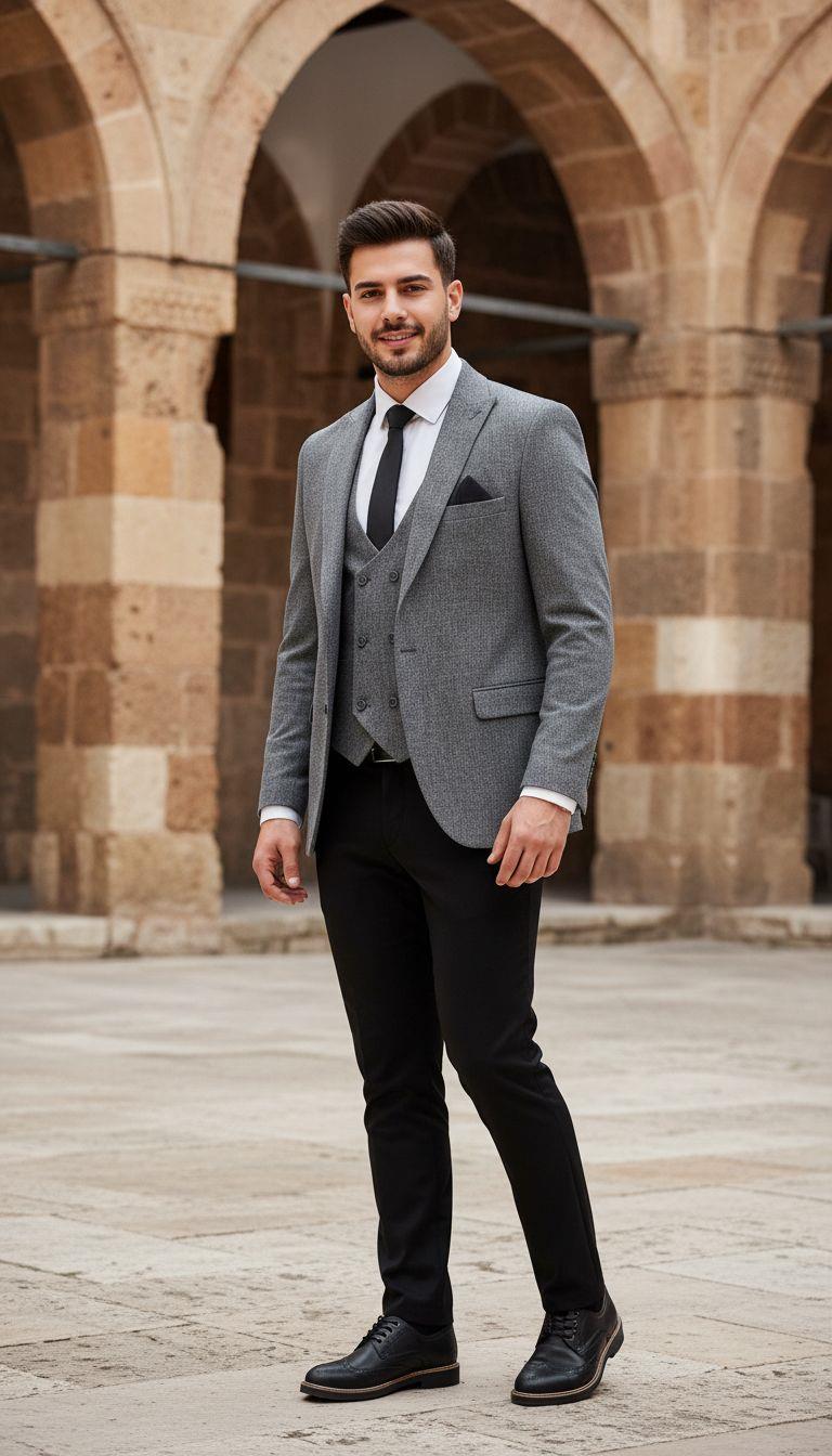 Gri Takım Elbise Kombini