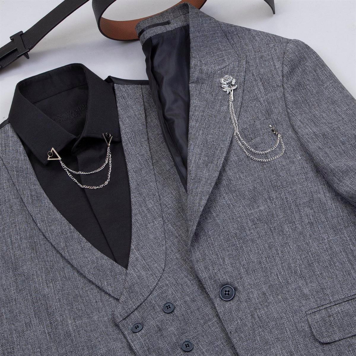 Gri Takım Elbise Kombini