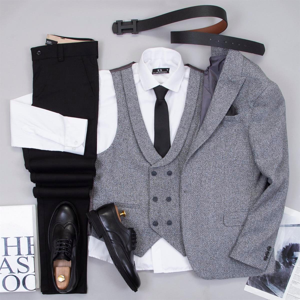 Gri Takım Elbise Kombini