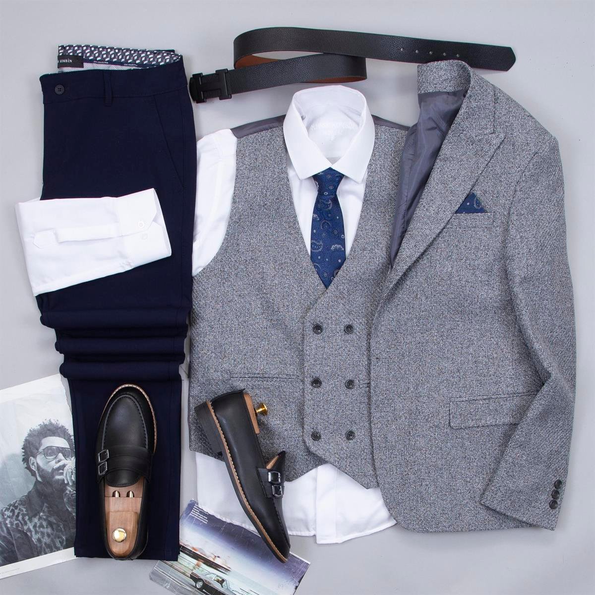 Gri Takım Elbise Kombini