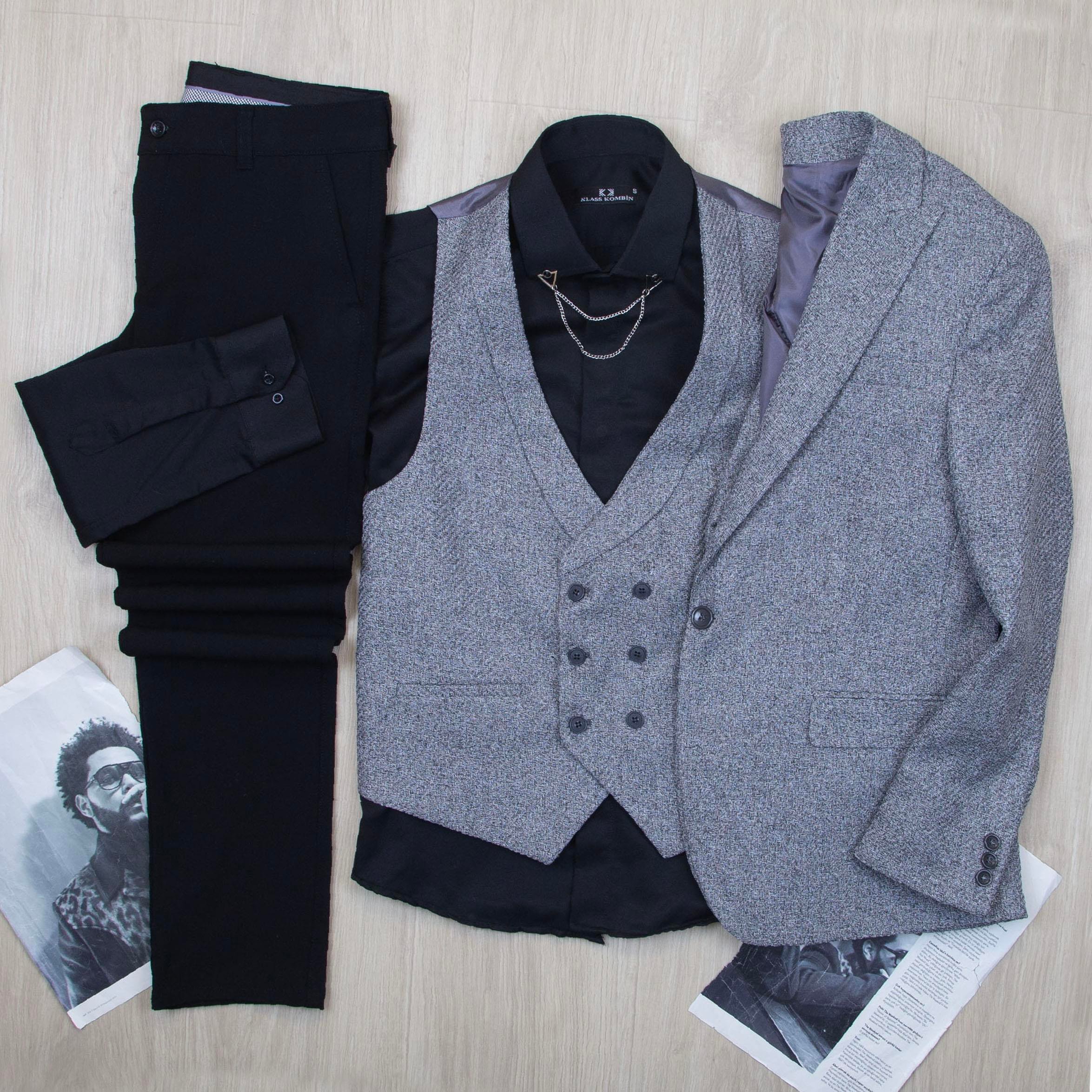 Gri Takım Elbise Kombini