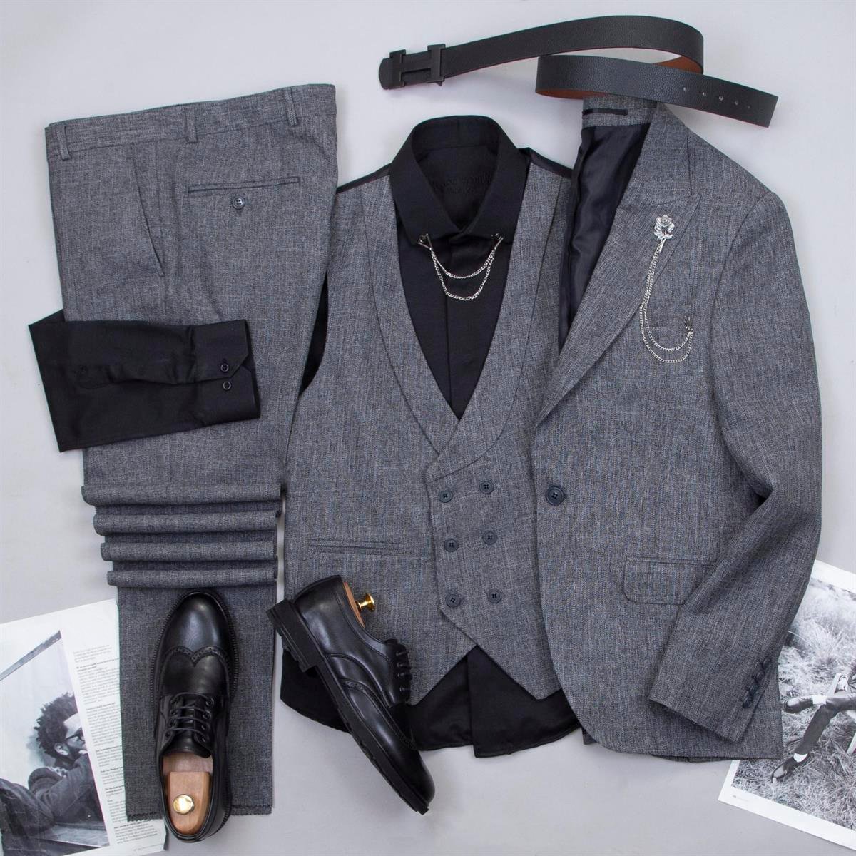 Gri Takım Elbise Kombini