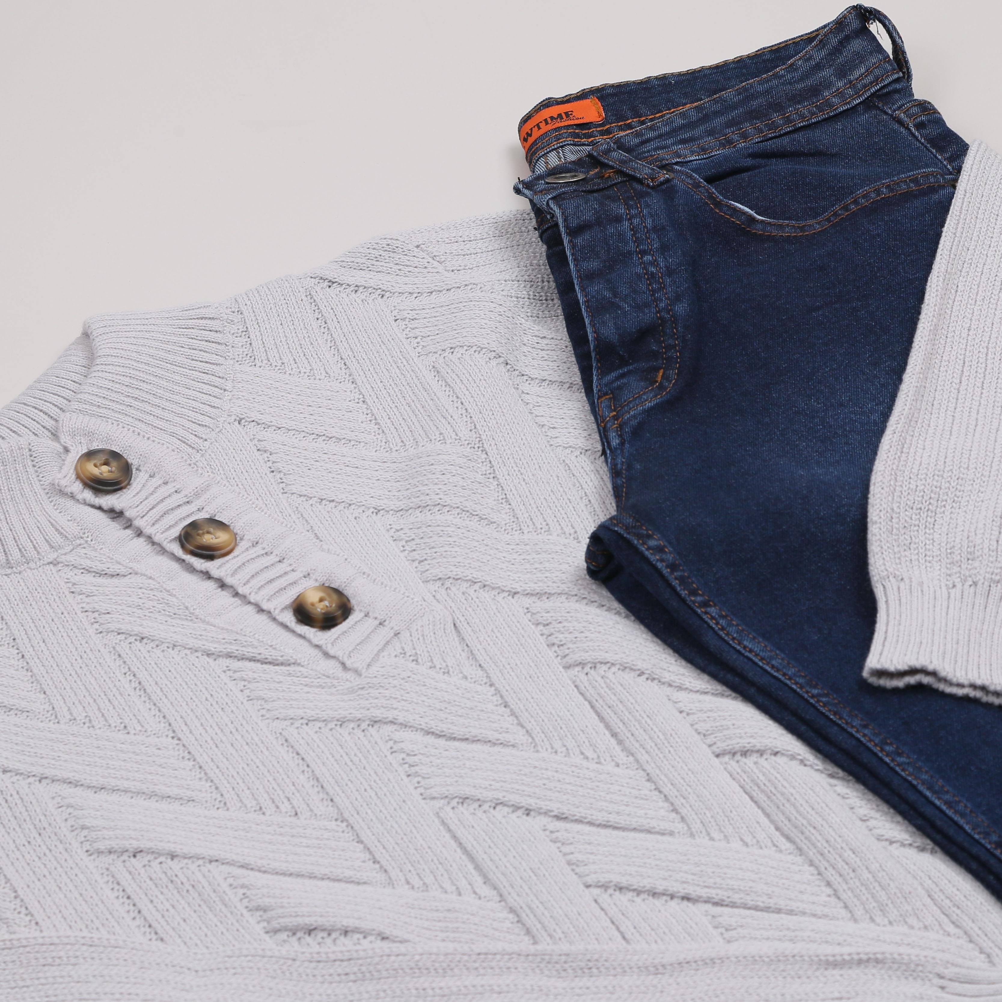 Gri Triko Kazak Kot Pantolon Bot Kombini