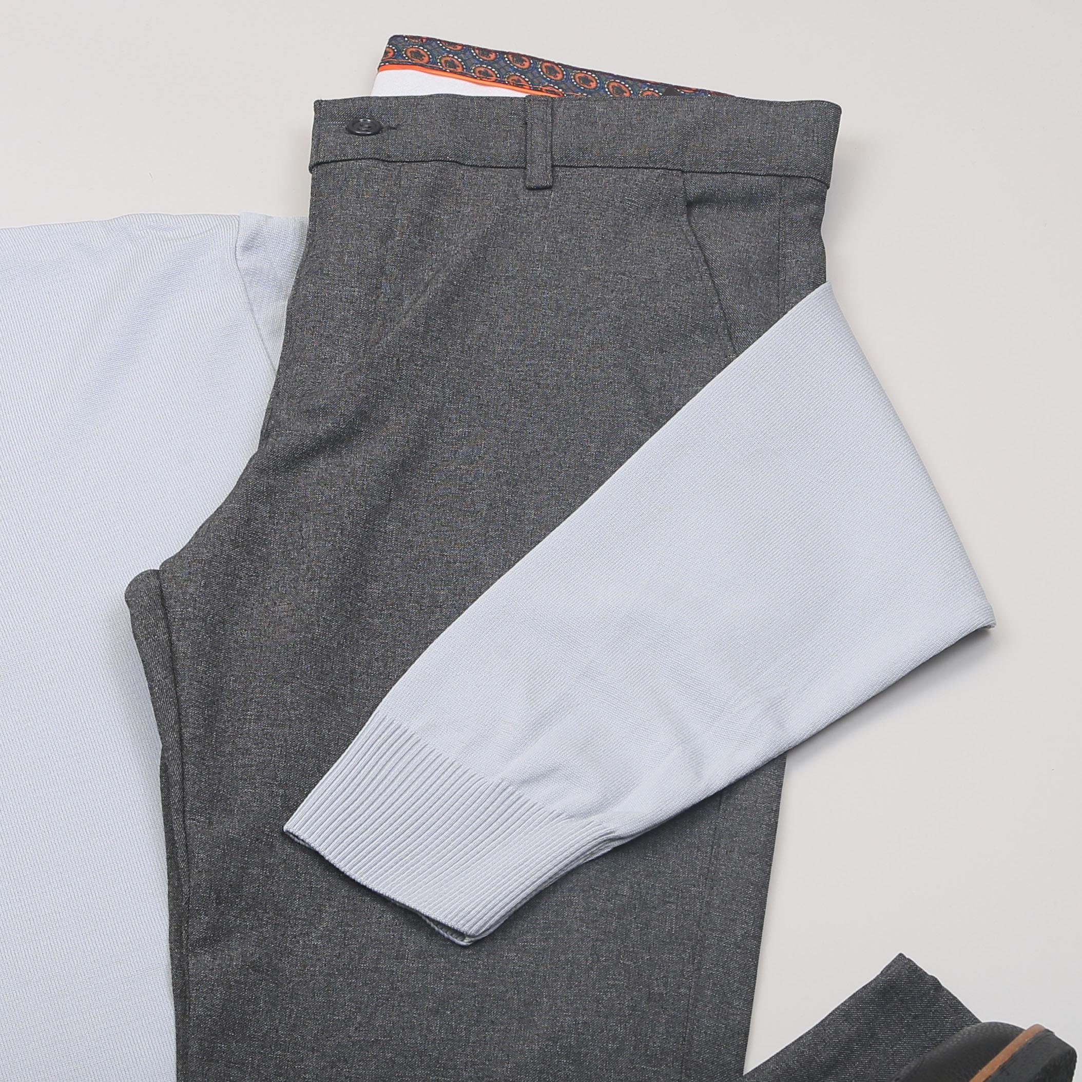 Gri Triko Polo Yaka Pantolon Ayakkabı Kombin