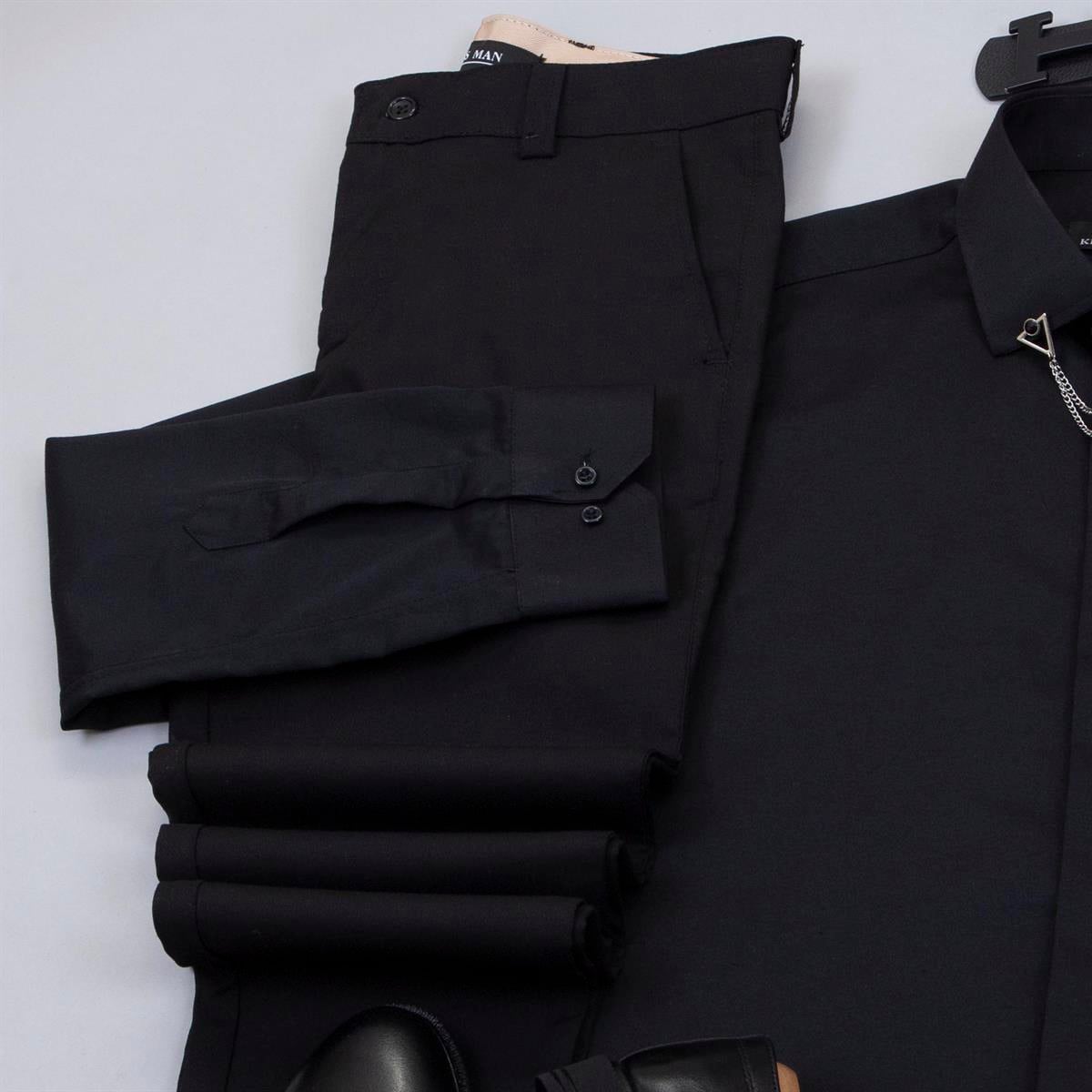 Gül Kurusu Dik Yaka Blazer Ceket Gömlek Pantolon Ayakkabı Kombin