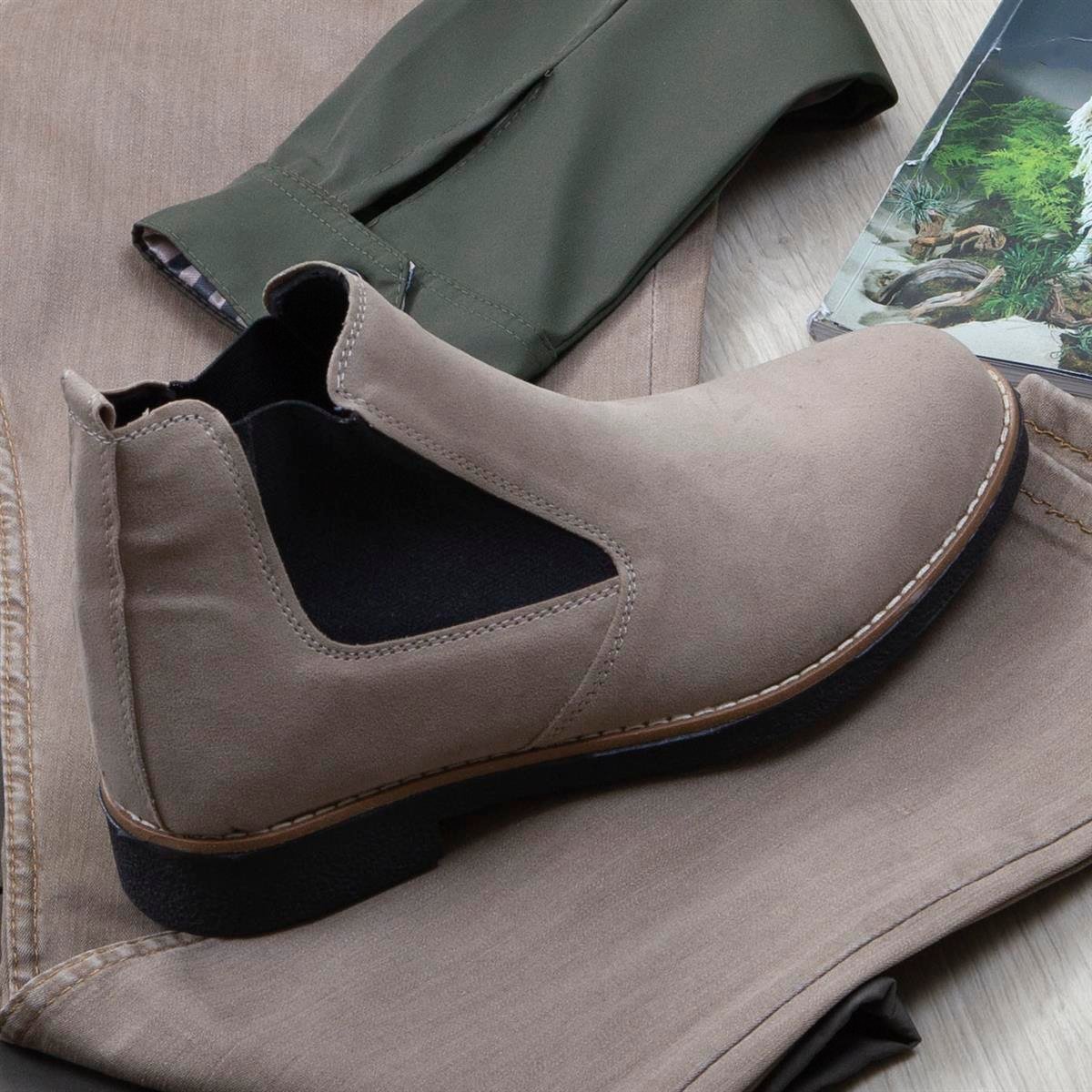 Haki Ceket Boğazlı Body Pantolon Bot Kombin