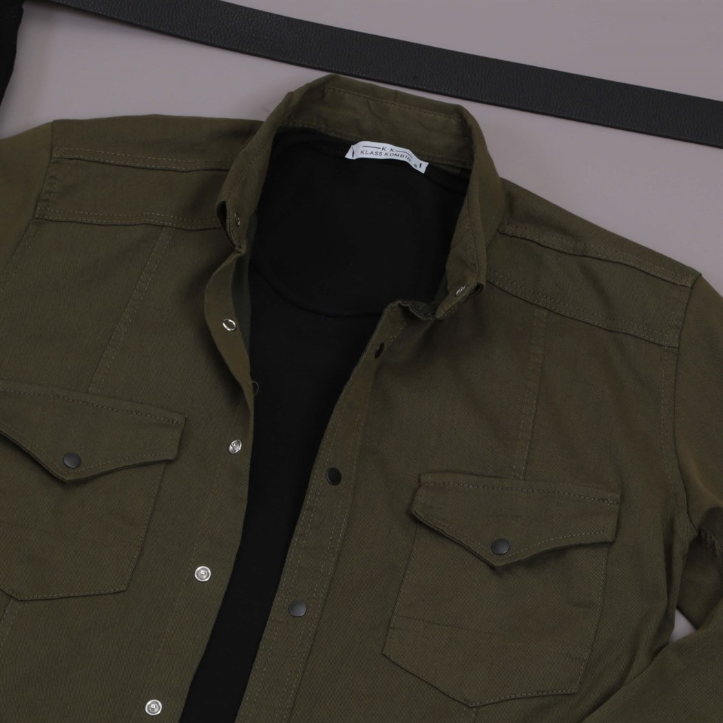 Haki Gömek Pantolon Ayakkabı Kombini