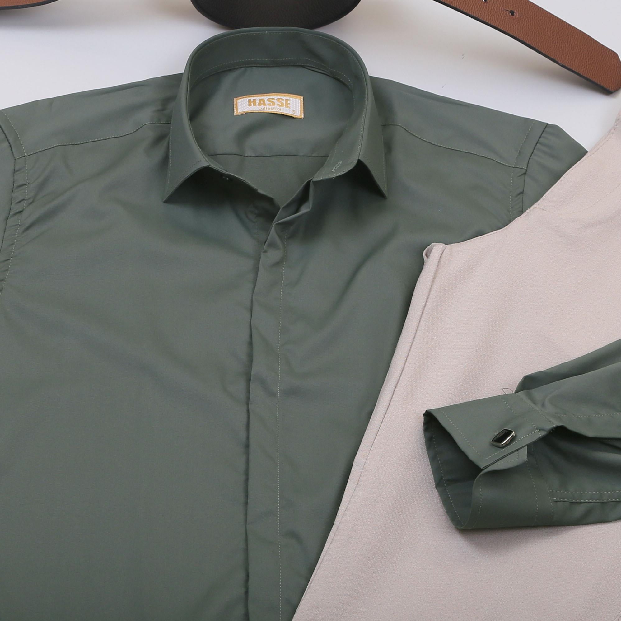 Haki Gömlek Bej Pantolon Ayakkabı Kombin