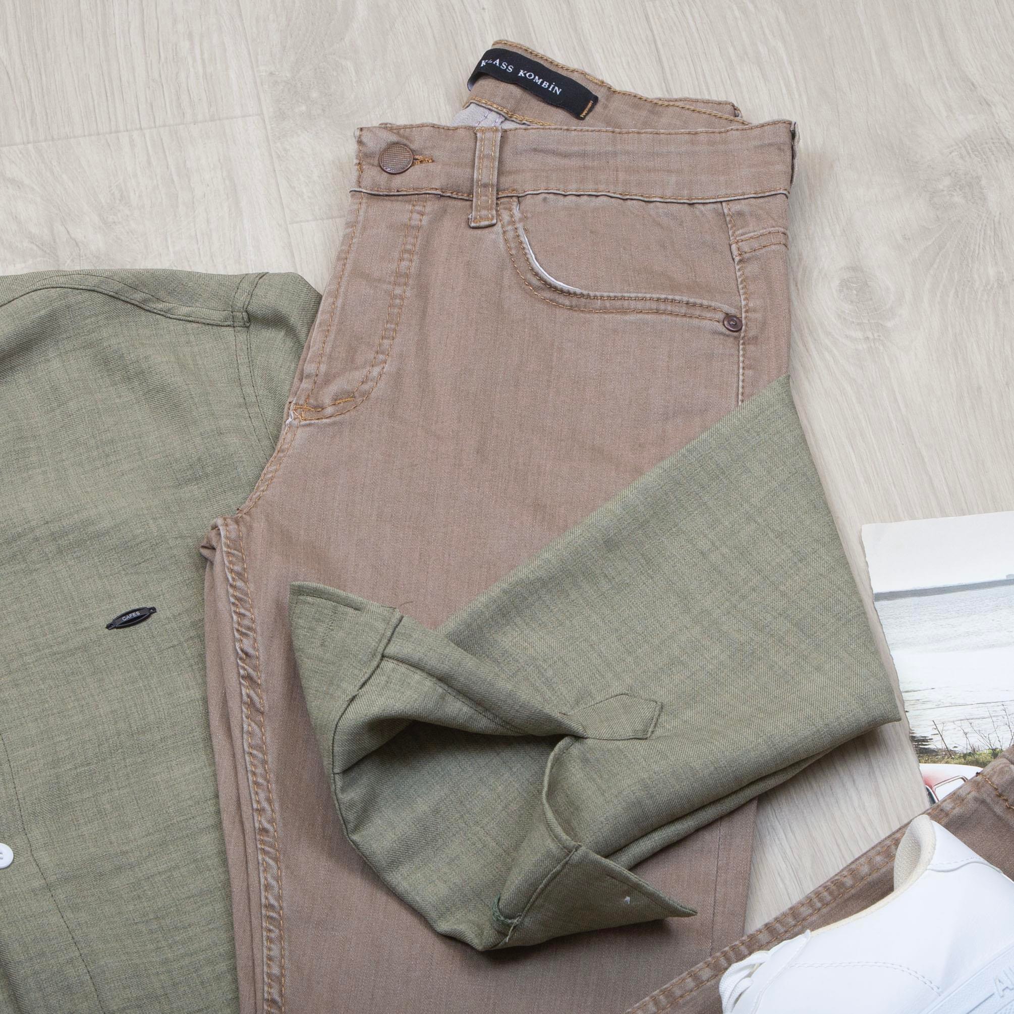 Haki Gömlek Pantolon Ayakkabı Kombin