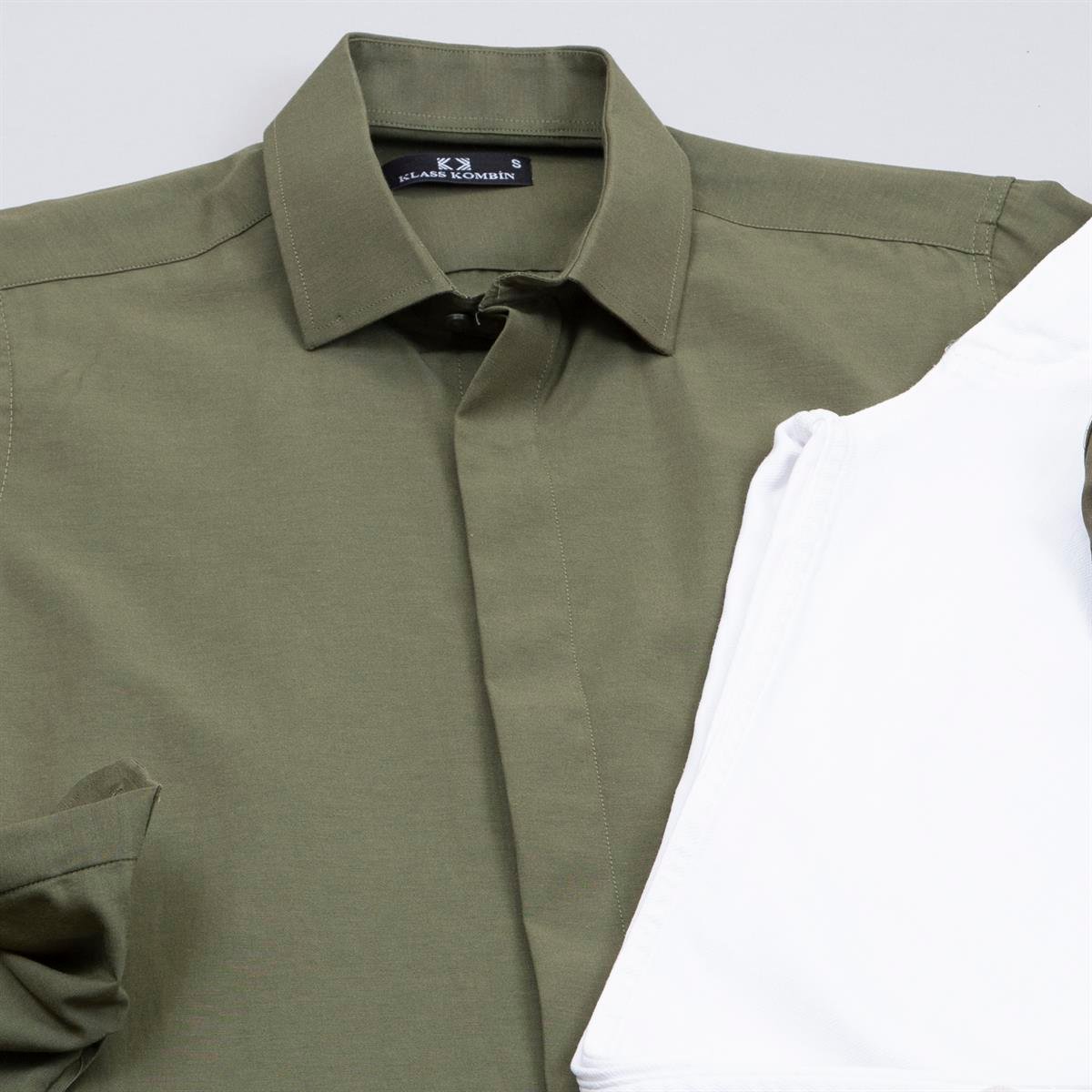 Haki Gömlek Pantolon Ayakkabı Kombin