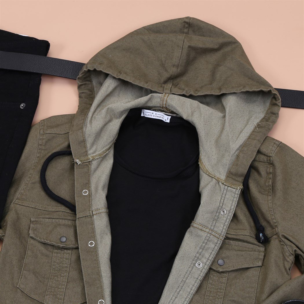 Haki Kapsonlu Kot Gömlek Pantolon Ayakkabı Kombini