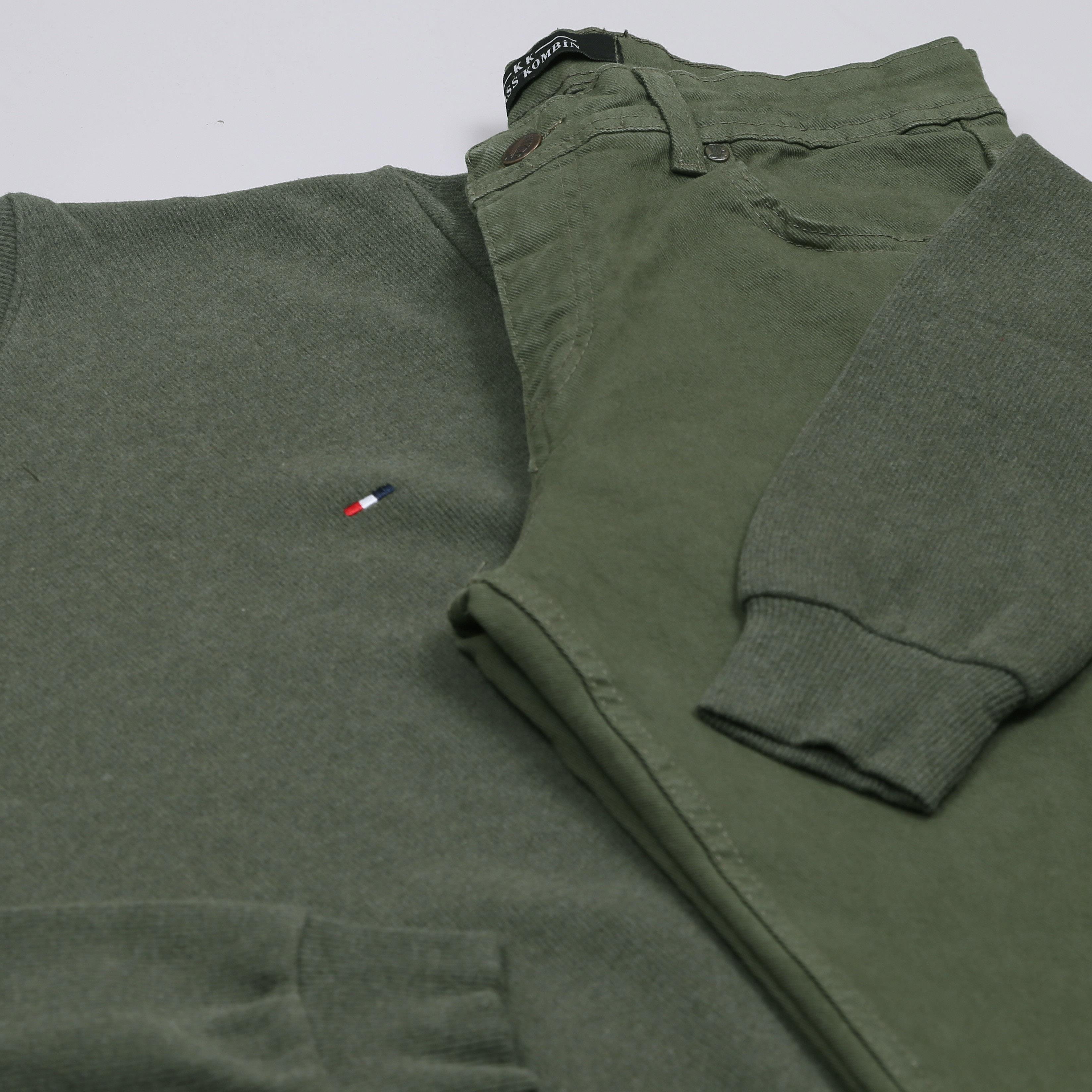 Haki Kazak Kot Pantolon Ayakkabı Kombini