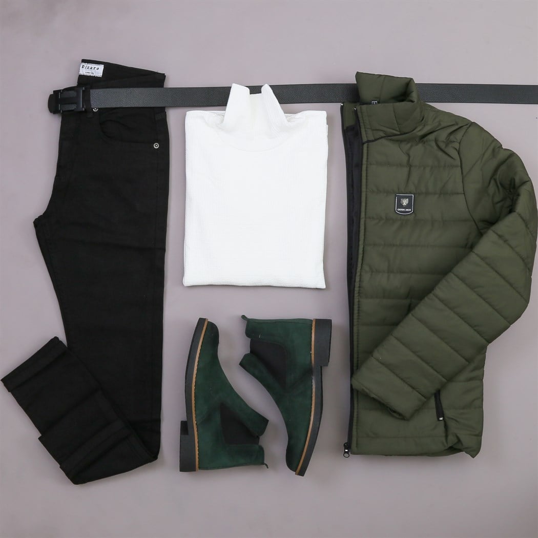 Haki Mont Pantolon Bot Kazak Kombini