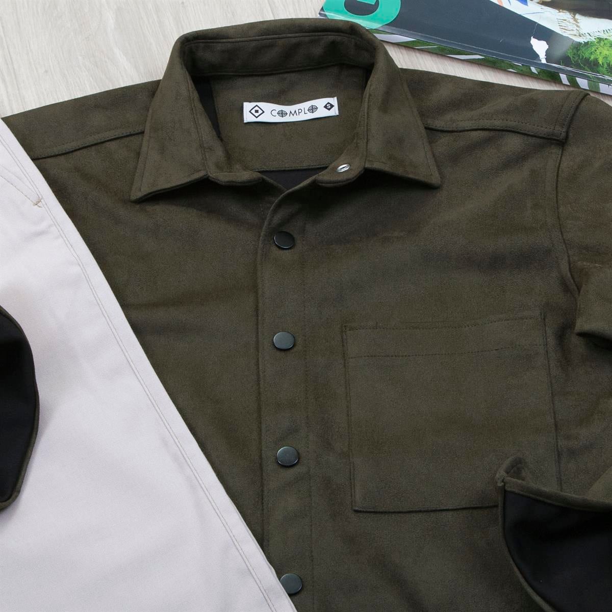 Haki Nubuk Gömlek Pantolon Ayakkabı Kombin