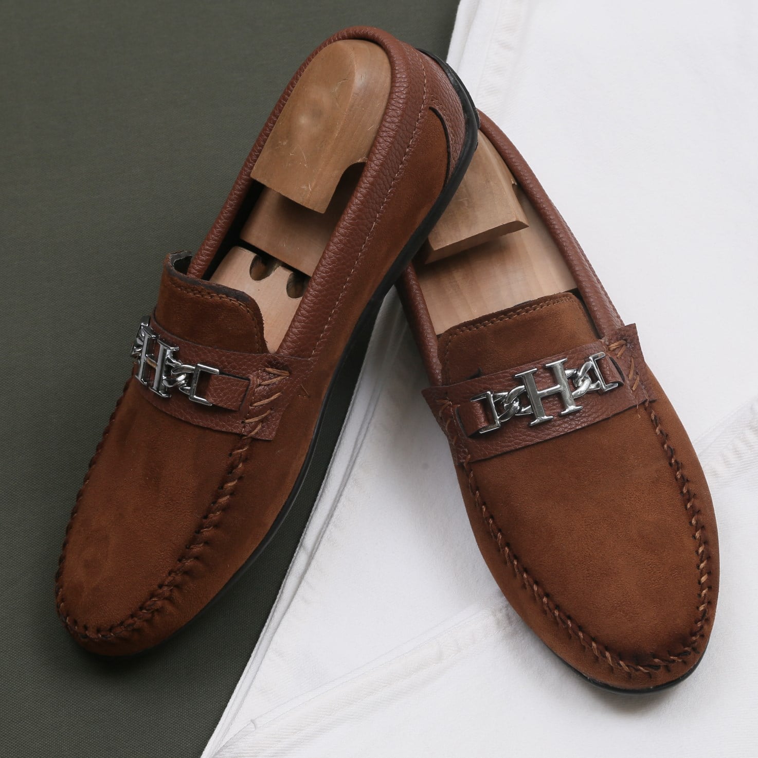 Haki Polo Yaka Tişört Kot Pantolon Kombini Erkek | Slim Fit Şık Günlük Set