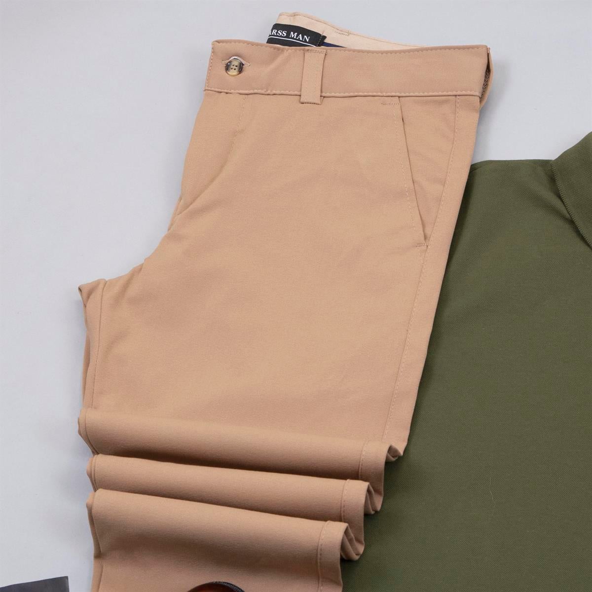 Haki Polo Yaka Tişört Pantolon Ayakkabı Kombin