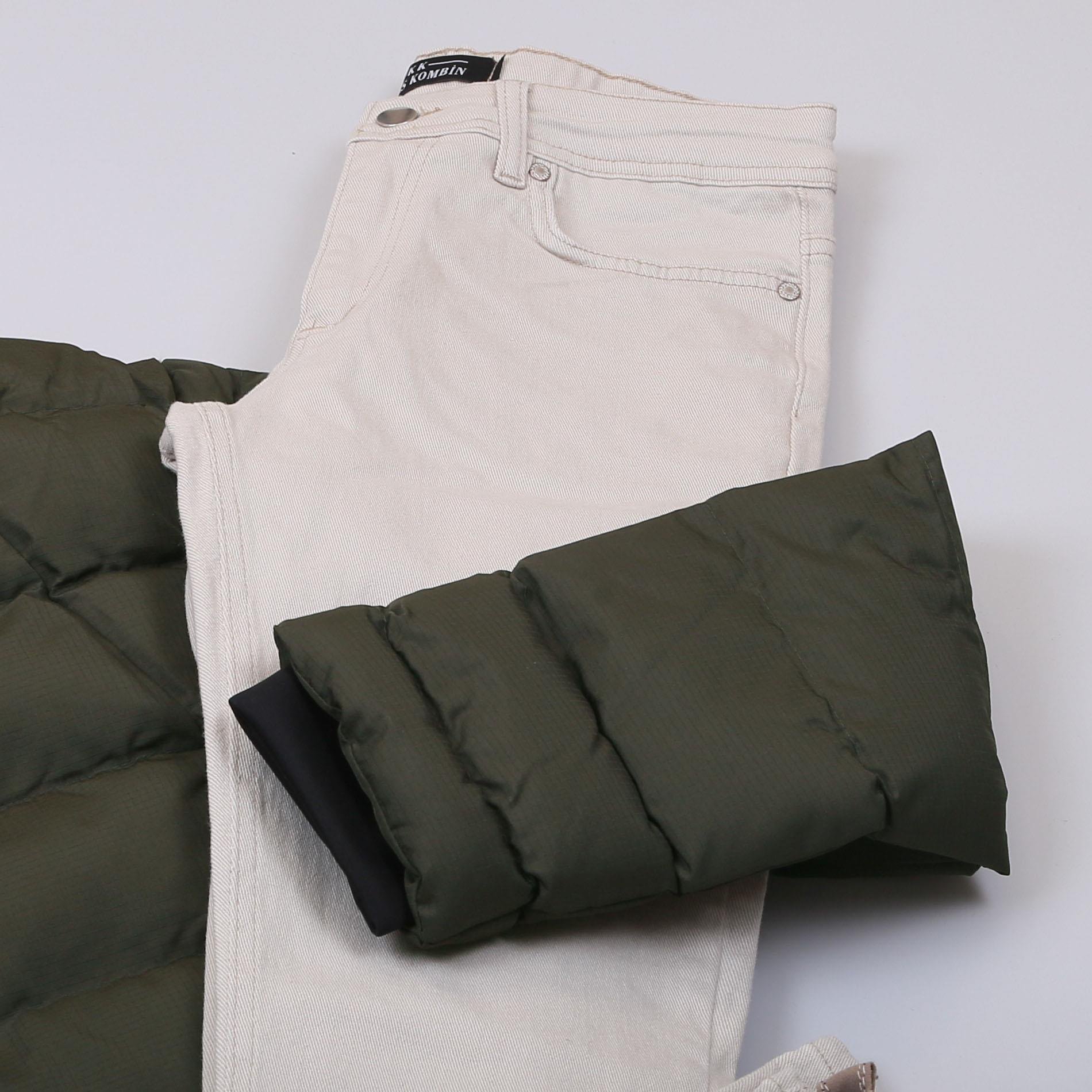 Haki Şişme Mont Boğazlı Body Pantolon Bot Kombin