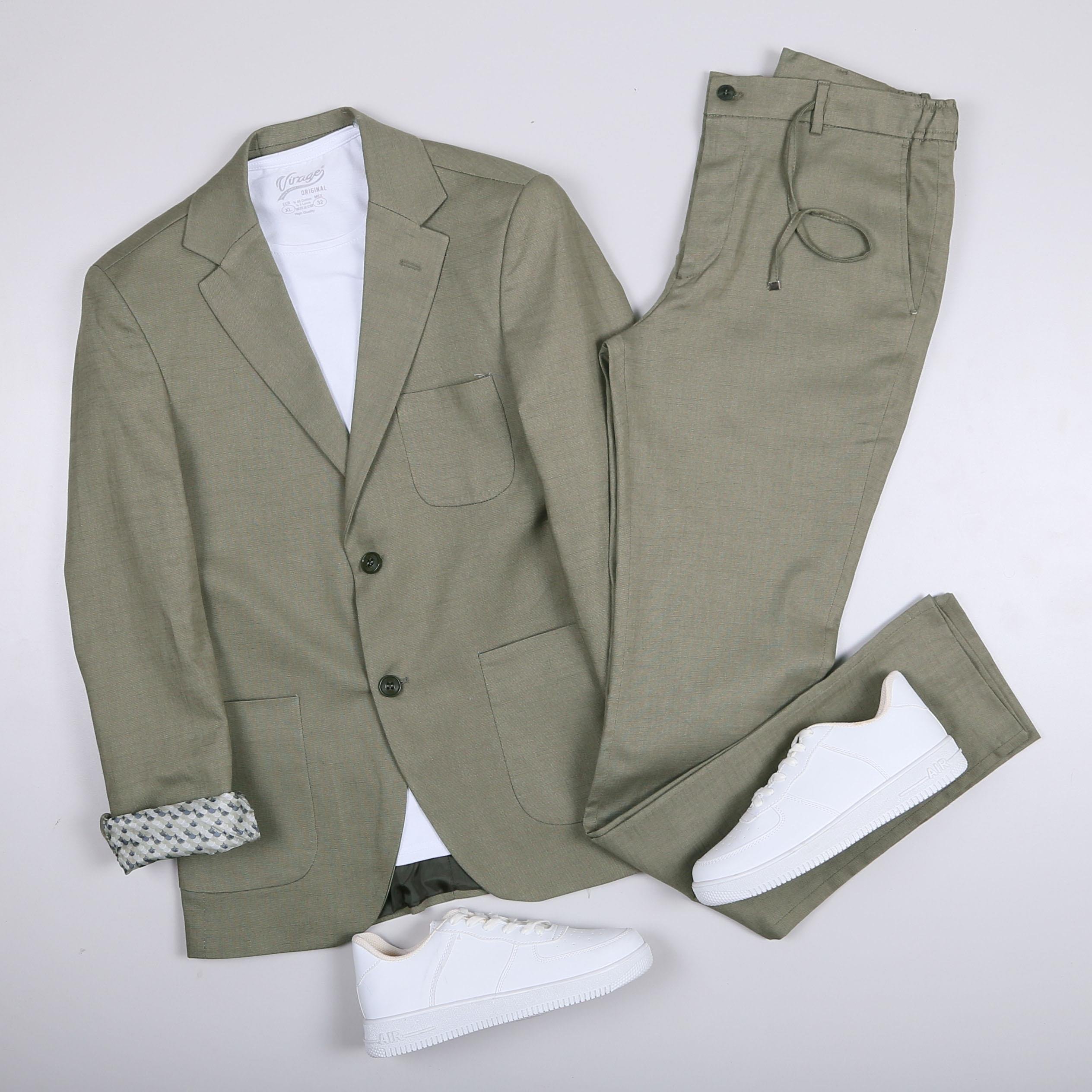 Haki Spor Takım Elbise Kombini