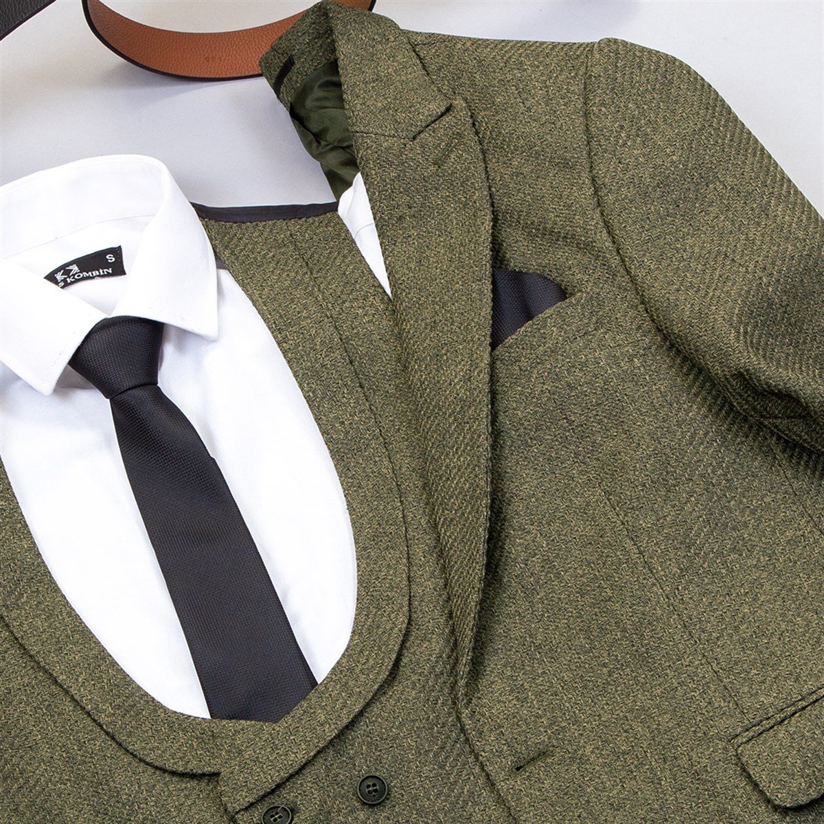 Haki Takım Elbise Kombini